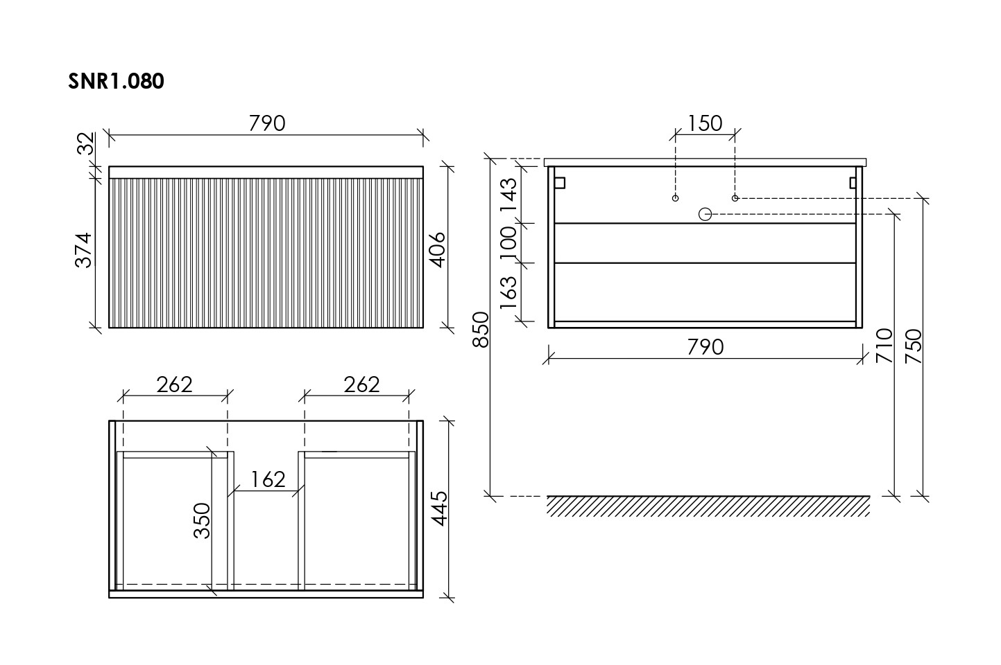 Тумба подвесная SANCOS Snob R 1.0 790х445х406, c одним ящиком оснащенным доводчиками, Beige Soft , арт.SNR1.080CE