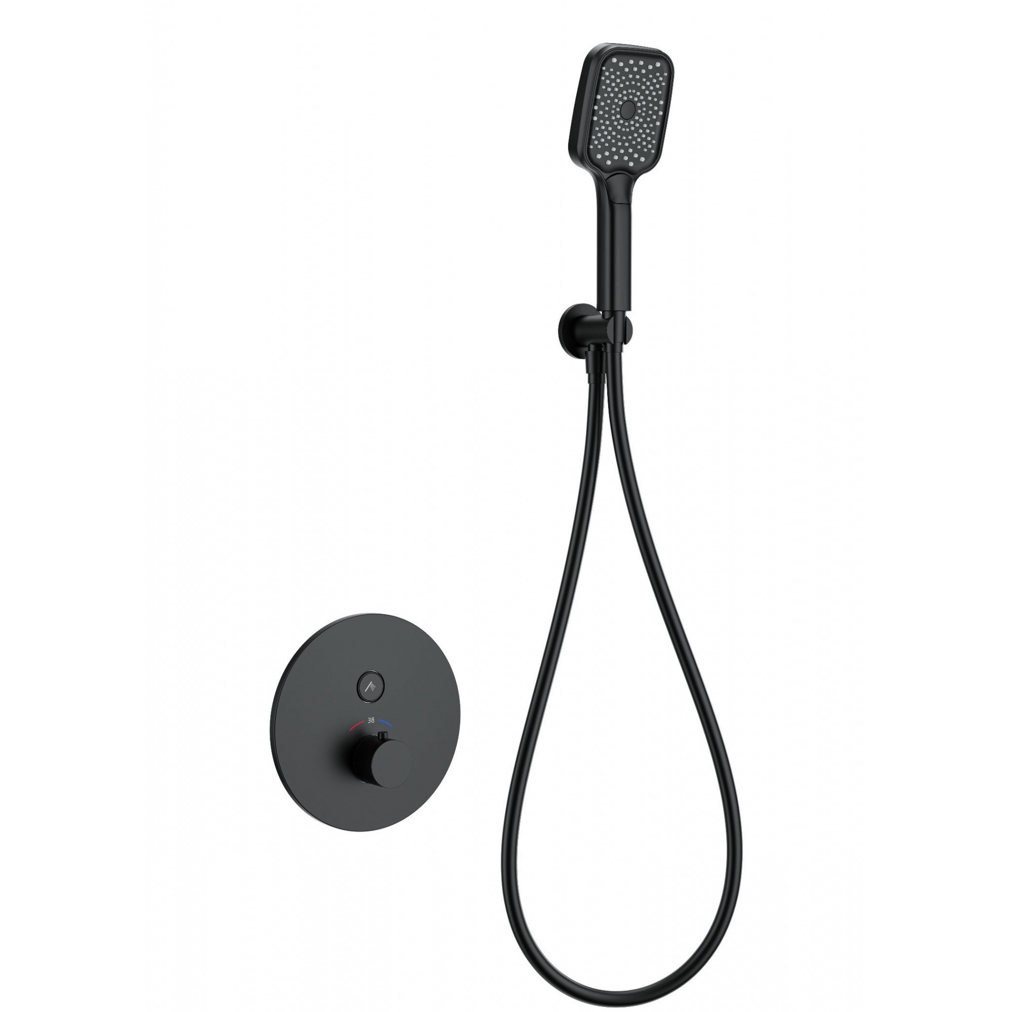 Смеситель для душа с термостатом встраиваемый wonzon & woghand, черный матовый (ww-d1017-a-mb)