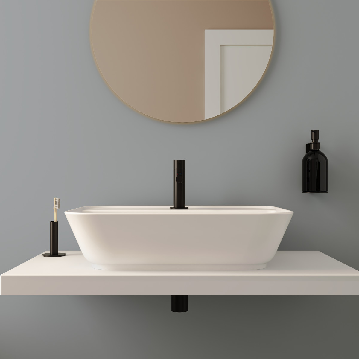 Раковина чаша VitrA Geo 7426B003-0001 60 x 43 см накладная белая антибактериальное покрытие Hygiene