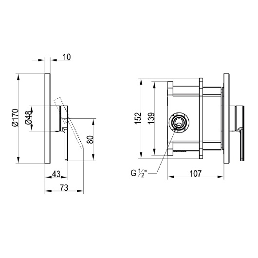 TVS10335200061 Смеситель Villeroy & Boch Architectura TVS10335200061 для душа