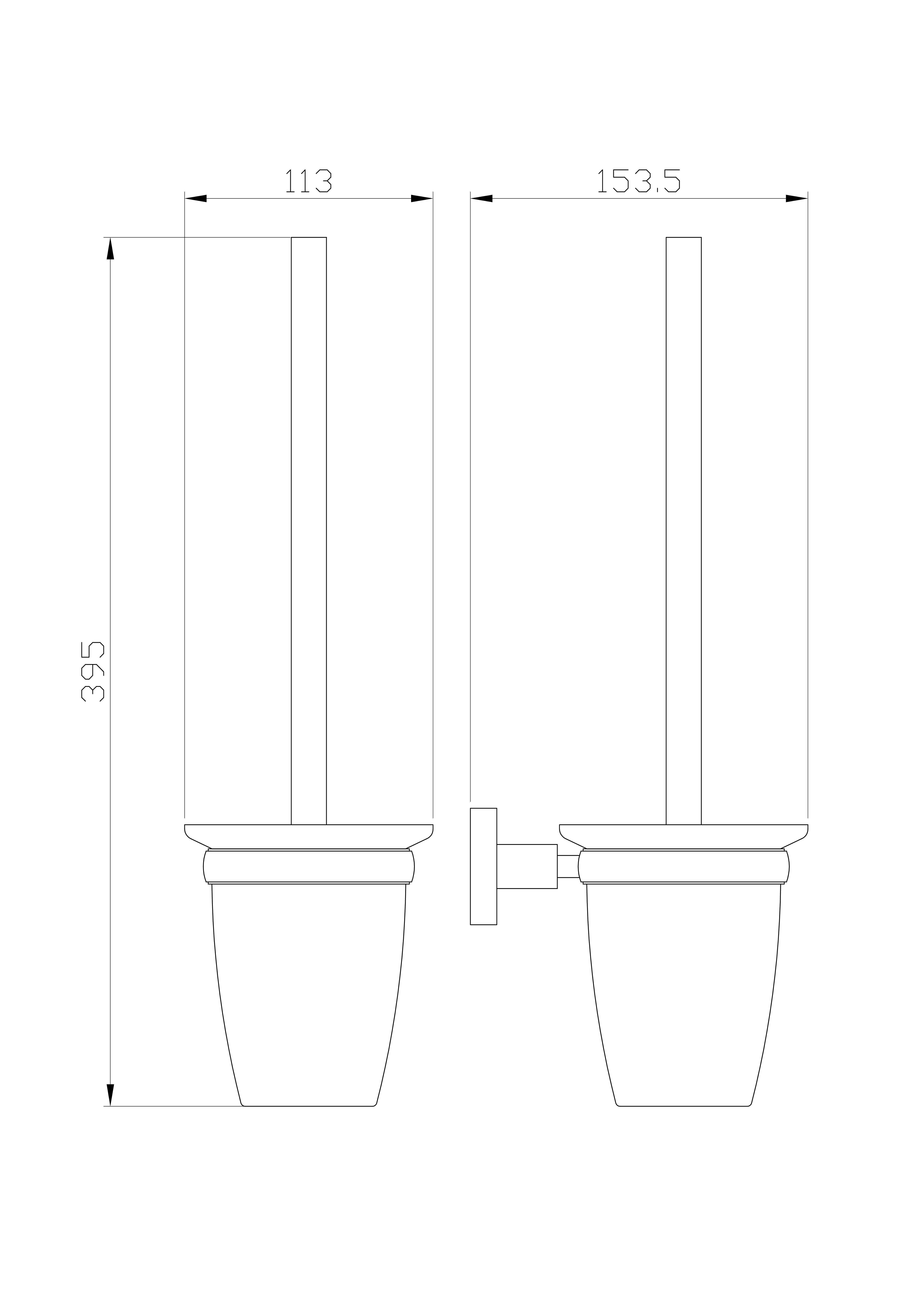 Туалетный ершик в комплекте wonzon & woghand easy, хром (ww-8129)