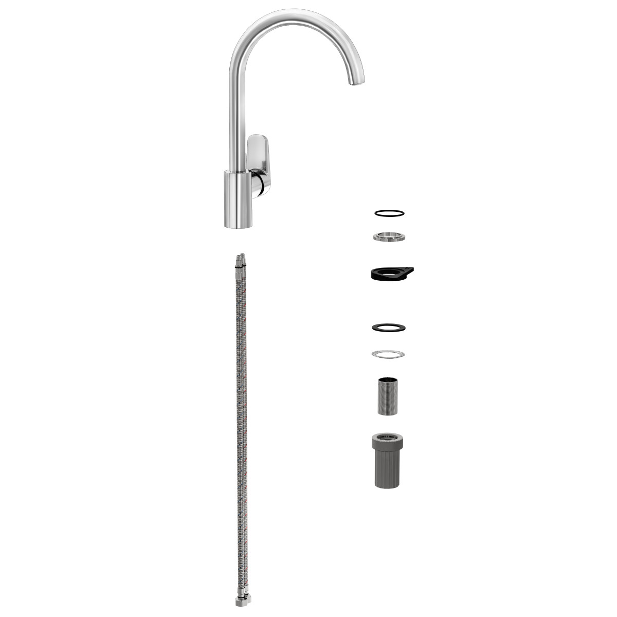 Смеситель для кухни VitrA Flow Soft A43419EXP с поворотным изливом однорычажный хром латунь