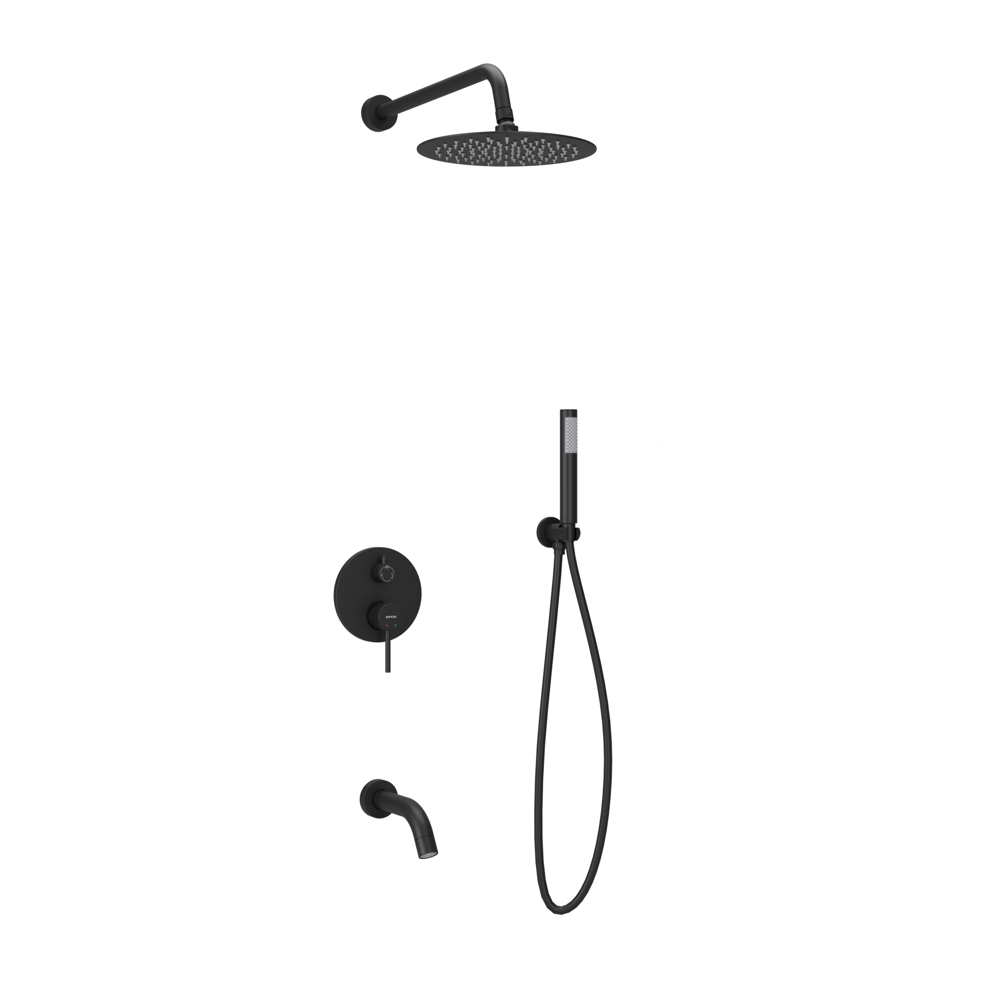 Душевой комплект sancos select встраиваемый для душа, цвет черный матовый, арт. sc3004mb