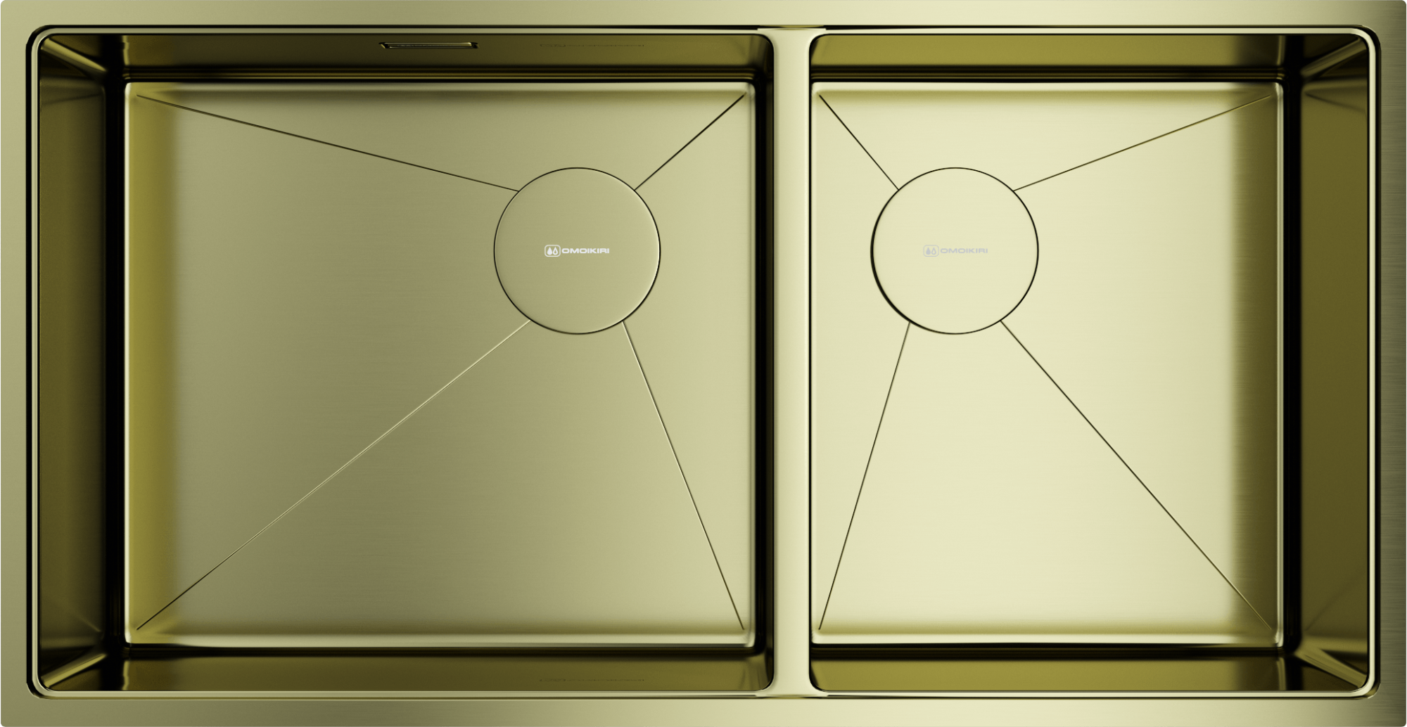Кухонная мойка omoikiri taki 85-2-lb-u/if side-lg нерж. сталь/светлое золото 850 x 440 x 200