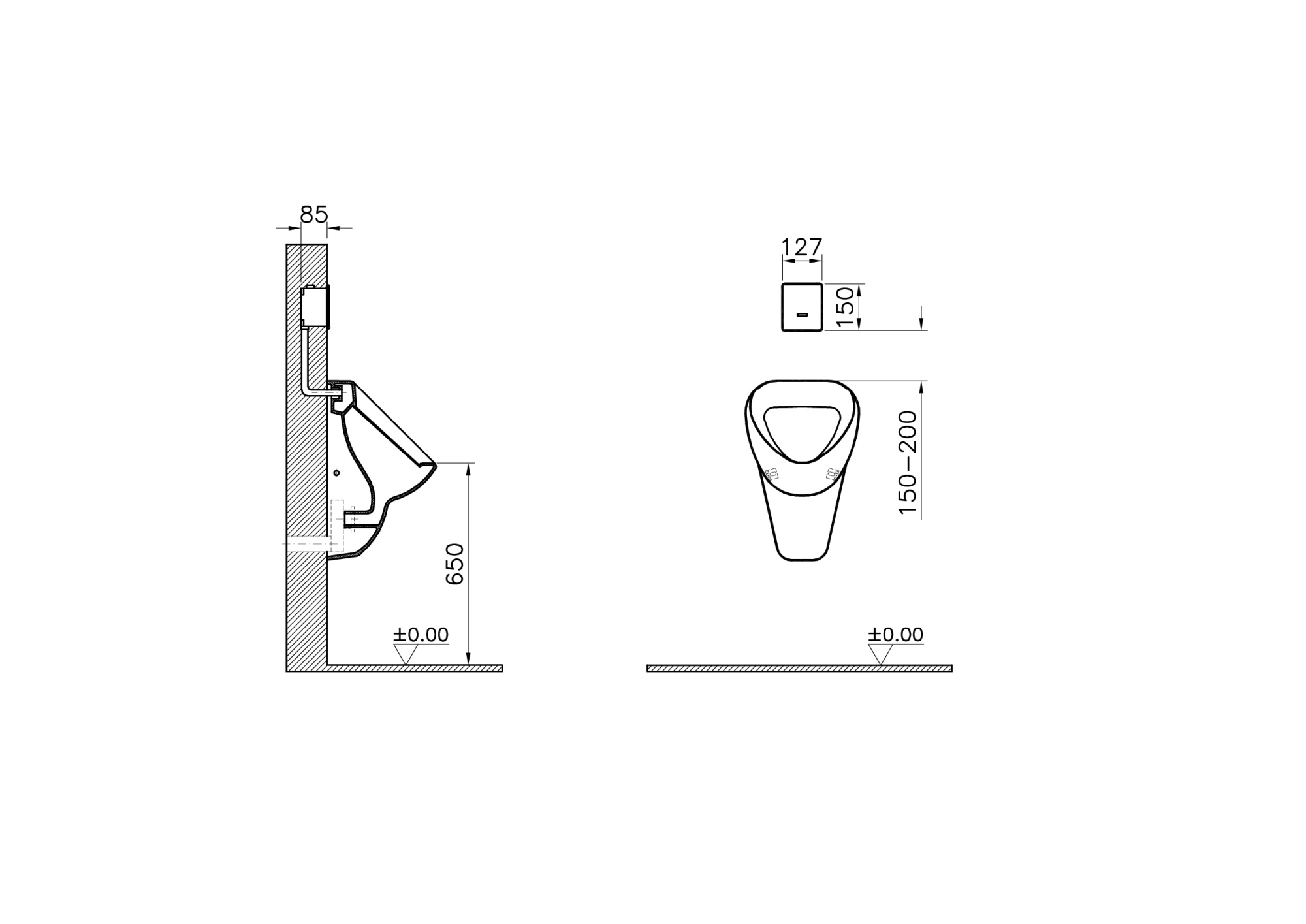 Сенсорный флашер для писсуаров, глянцевый хром