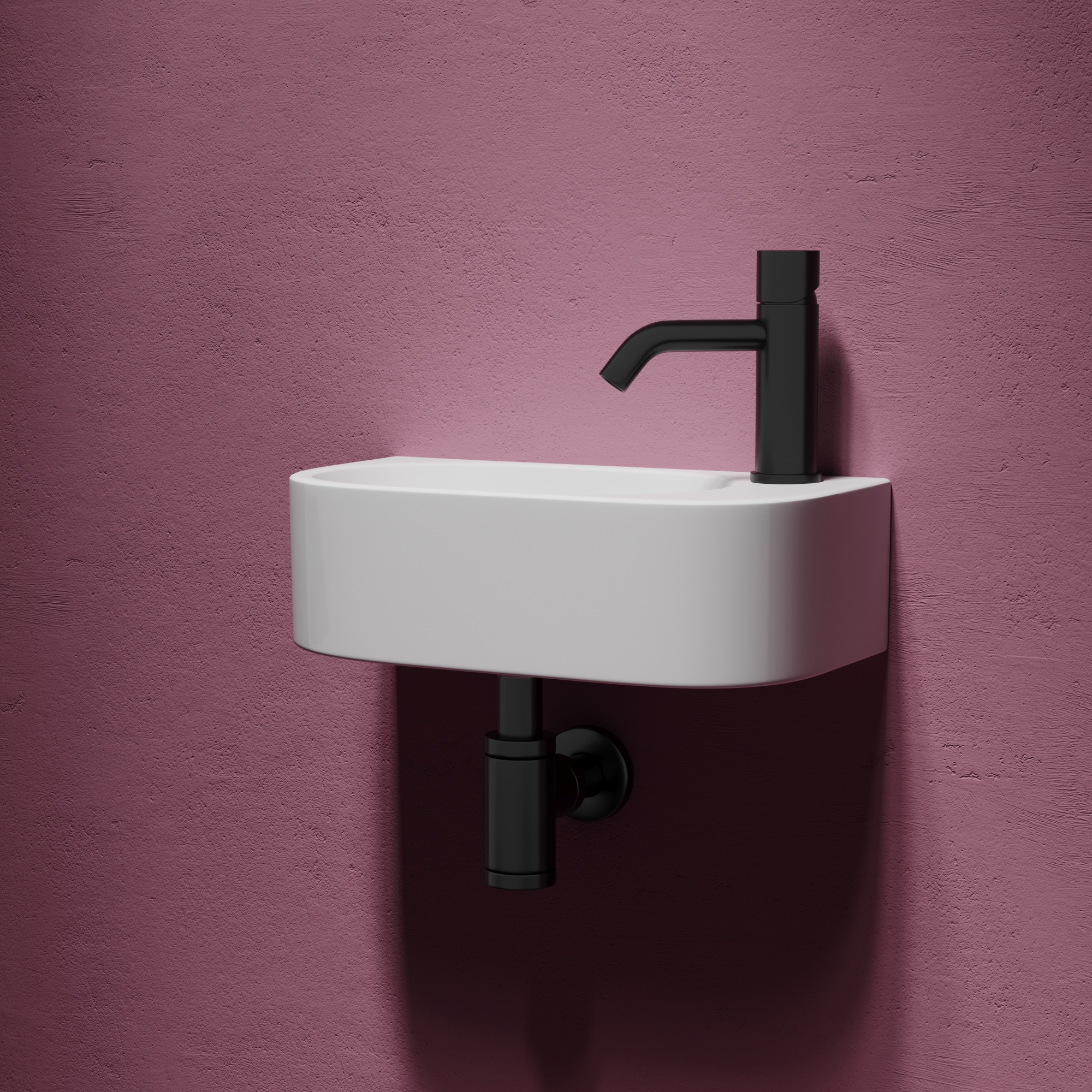 Умывальник подвесной прямоугольный (чаша слева, отверстие под смеситель справа) element 409x224x110мм