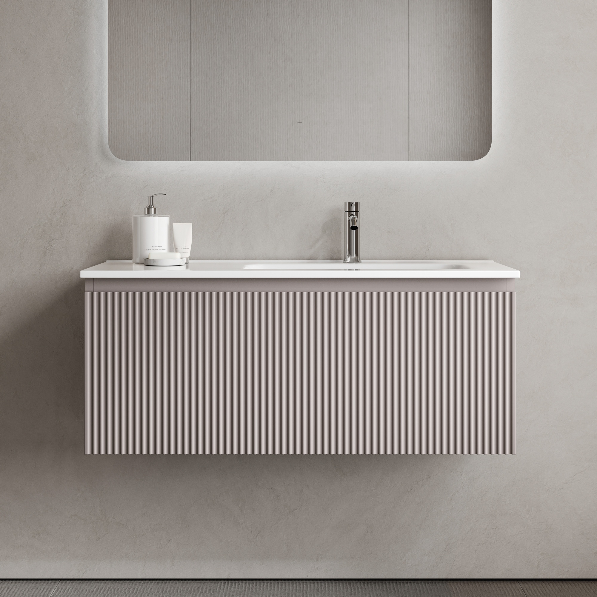 Тумба подвесная SANCOS Snob R 1.0 995х445х406, c одним ящиком оснащенным доводчиками, Doha Soft , арт.SNR1.0100RSM