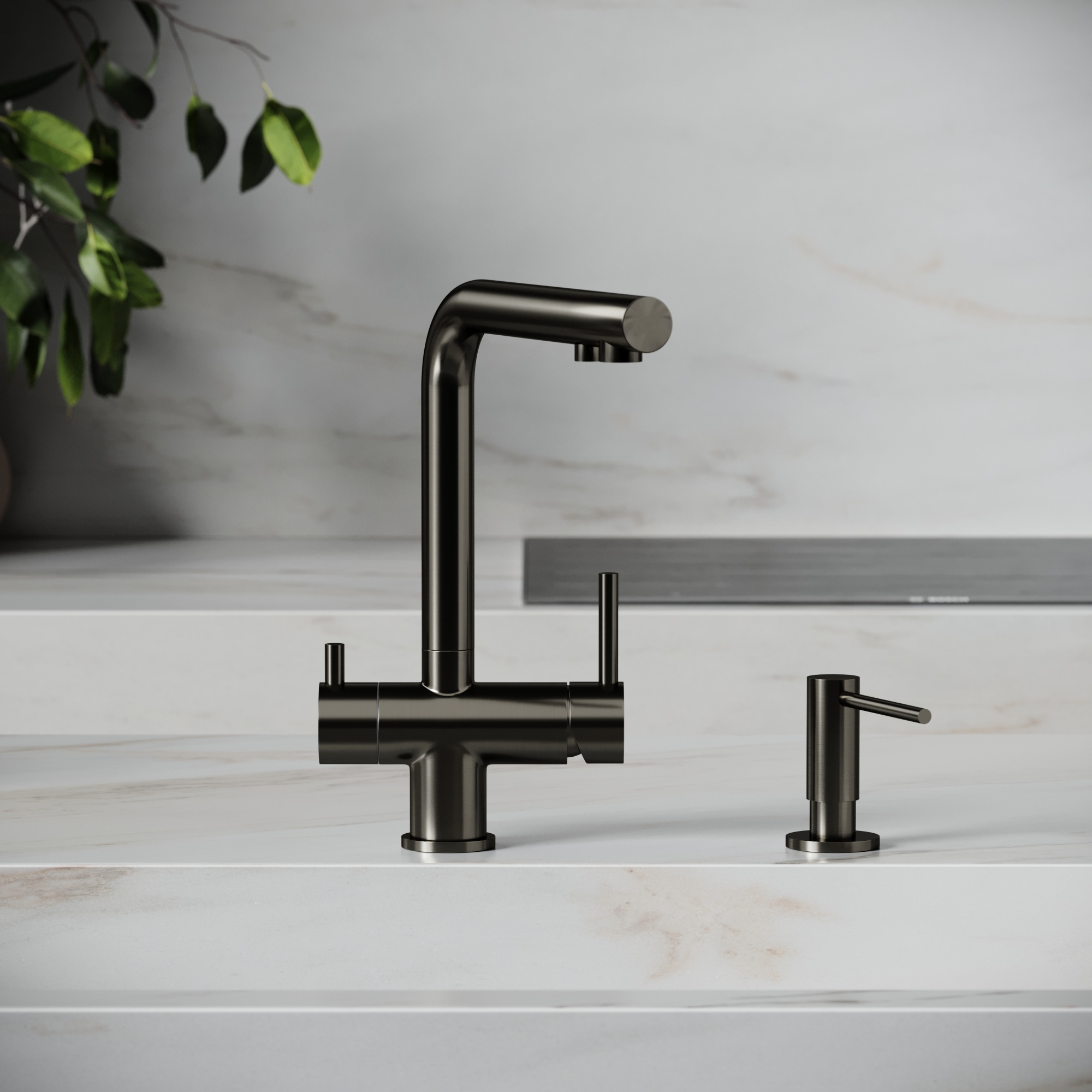 Смеситель для кухни SANCOS Foster с возможностью подключения фильтра для воды, цвет вороненая сталь, арт. SC4014GG