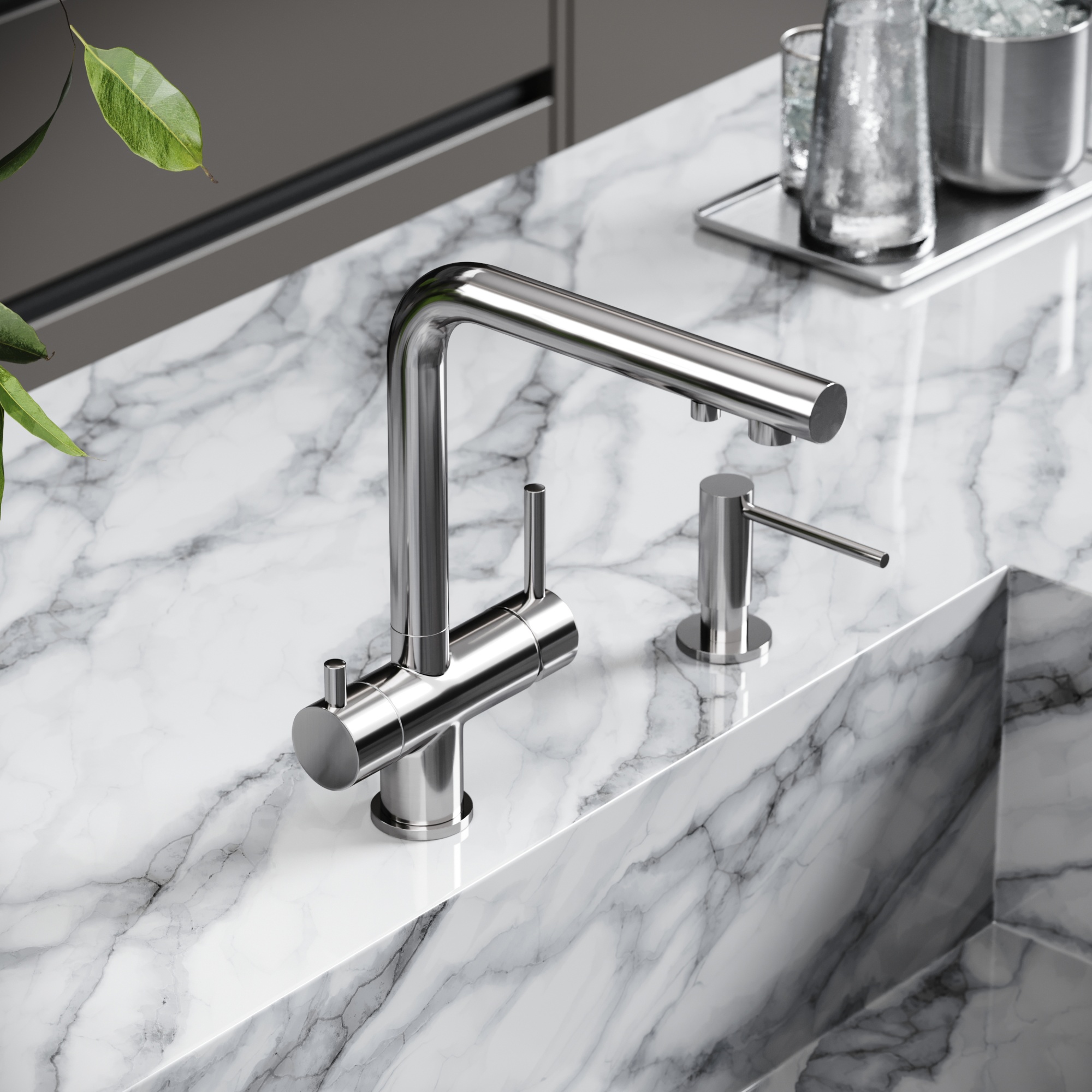 Смеситель для кухни SANCOS Foster с возможностью подключения фильтра для воды, цвет брашированный никель, арт. SC4014BN