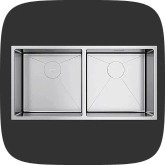 мойки на две большие чаши