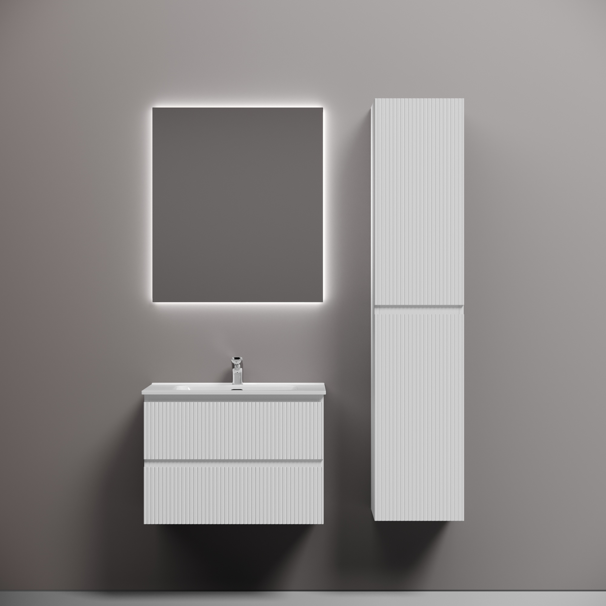 Тумба подвесная sancos snob t 690х445х500, c двумя ящиками оснащенными доводчиками, bianco, арт.snt70w