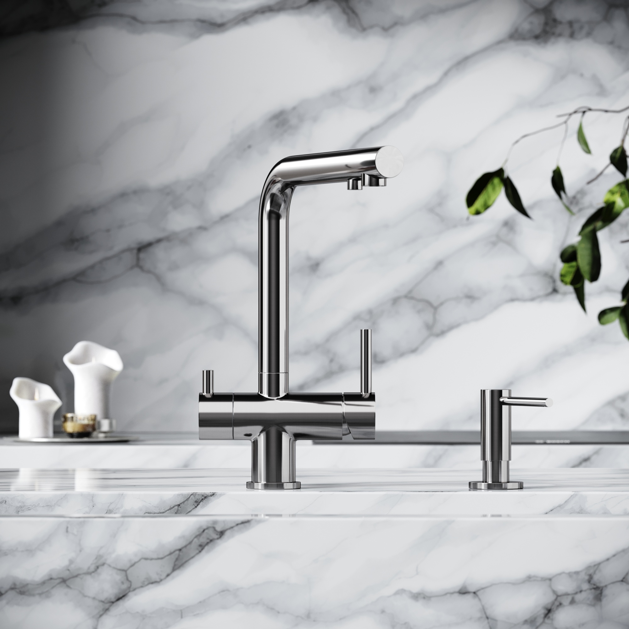 Смеситель для кухни SANCOS Foster с возможностью подключения фильтра для воды, цвет брашированный никель, арт. SC4014BN