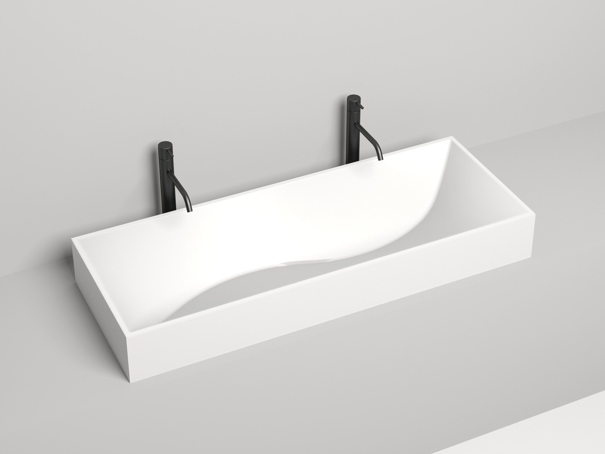 Раковина накладная sonata матовая s-stone 1195x450x130 белый salini