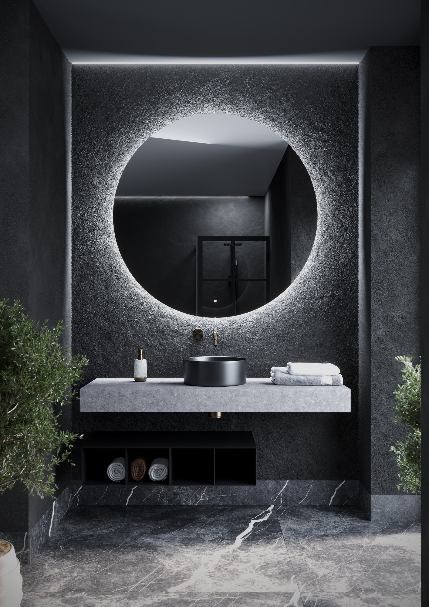 Зеркало для ванной комнаты SANCOS Sfera D1200 c фоновой подсветкой, арт. SF1200