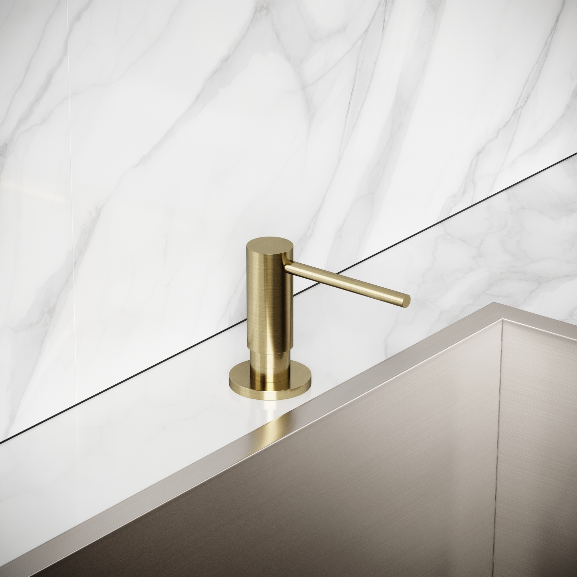 Дозатор для кухонной мойки Sancos, объем 500 мл, цвет брашированное золото, арт. SC40100BG