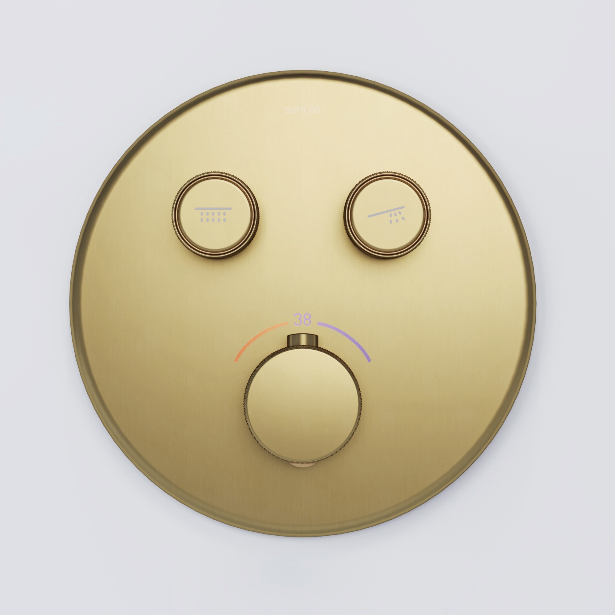 Душевой комплект sancos space встраиваемый c термостатическим смесителем, цвет золото брашированное , арт. sc3006bg Душевой комплект sancos space встраиваемый c термостатическим смесителем, цвет золото брашированное , арт. sc3006bg