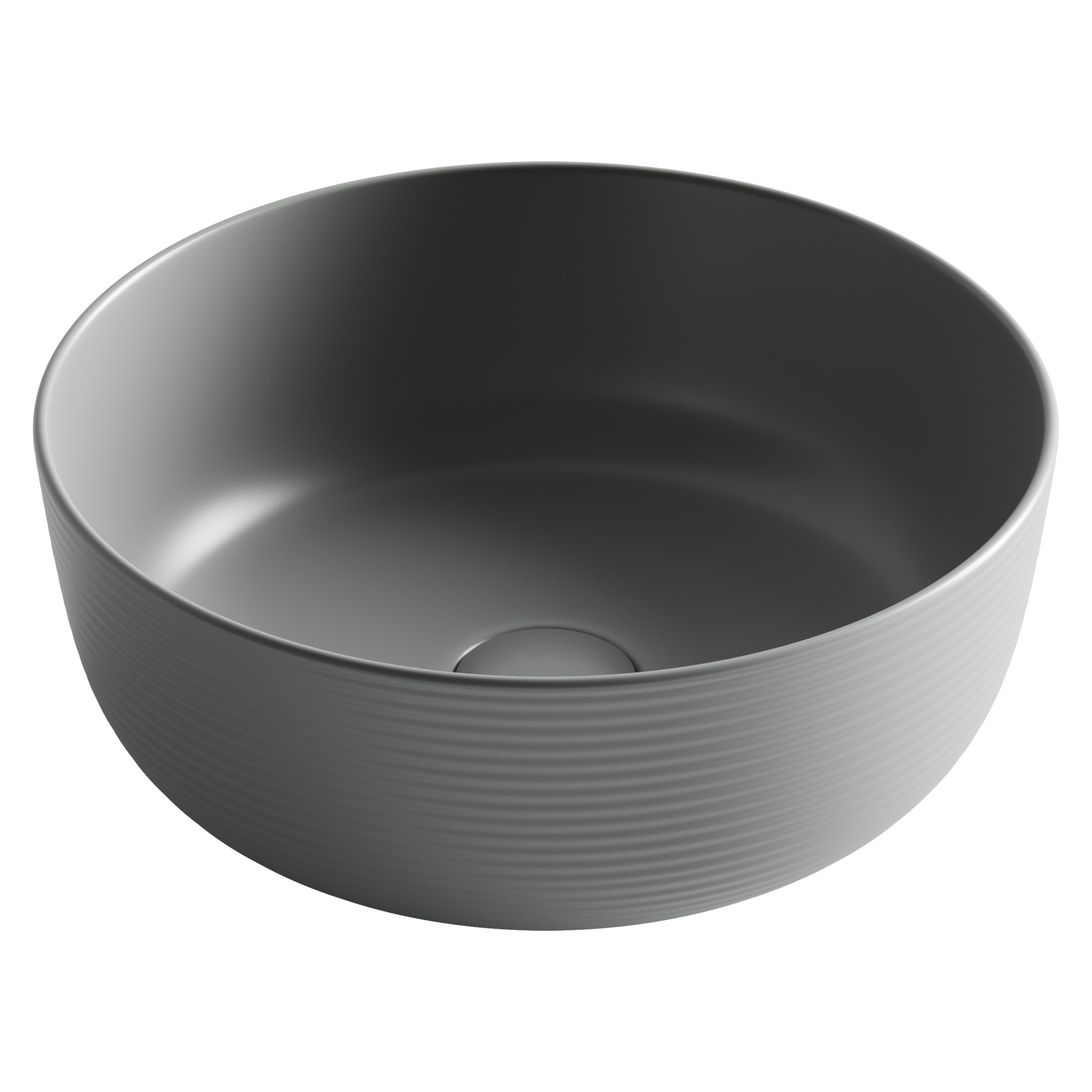 Раковина накладная круглая 356x356x135, цвет антрацит матовый Раковина накладная круглая 356x356x135, цвет антрацит матовый