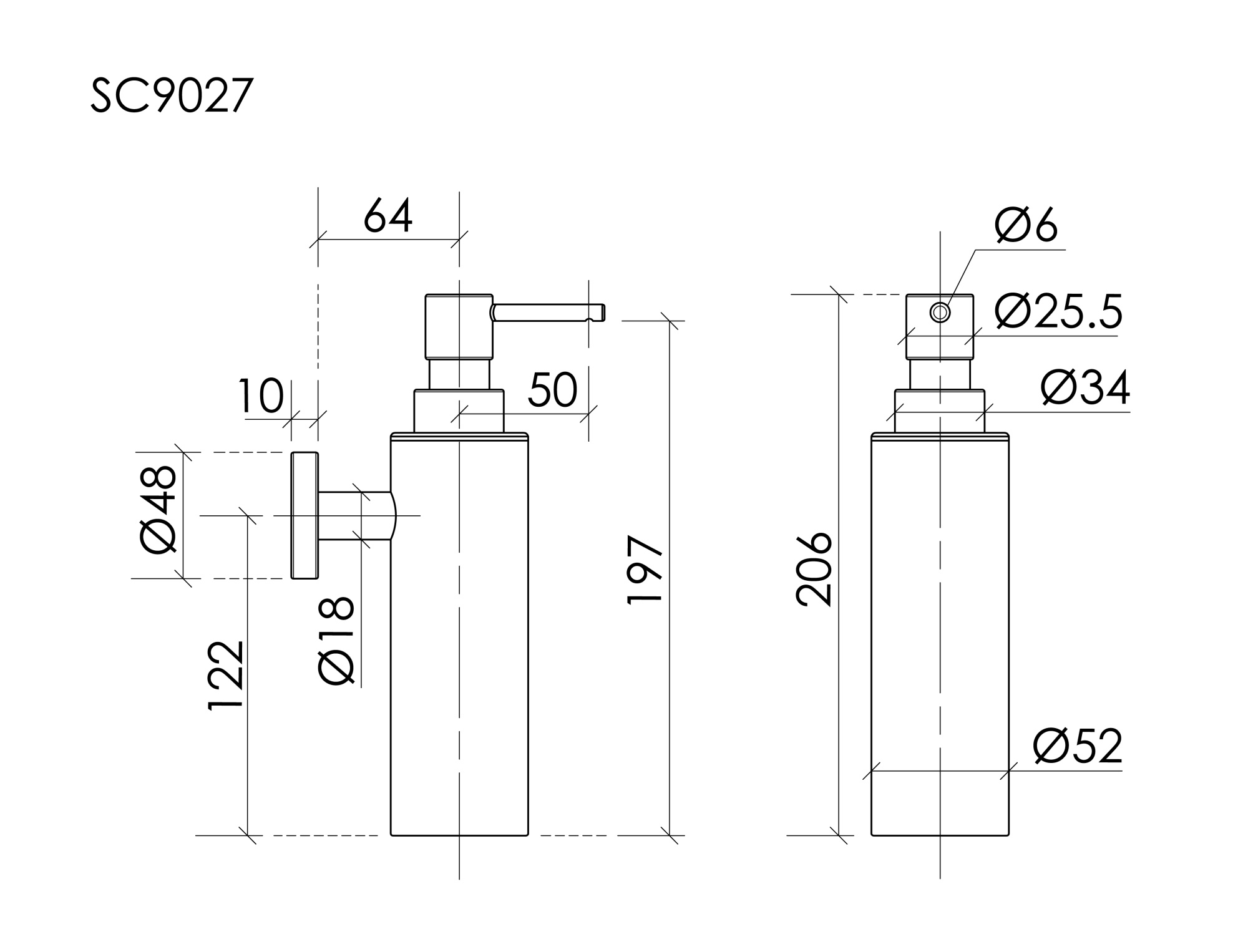 Дозатор sancos base, черный матовый, арт. sc9027mb