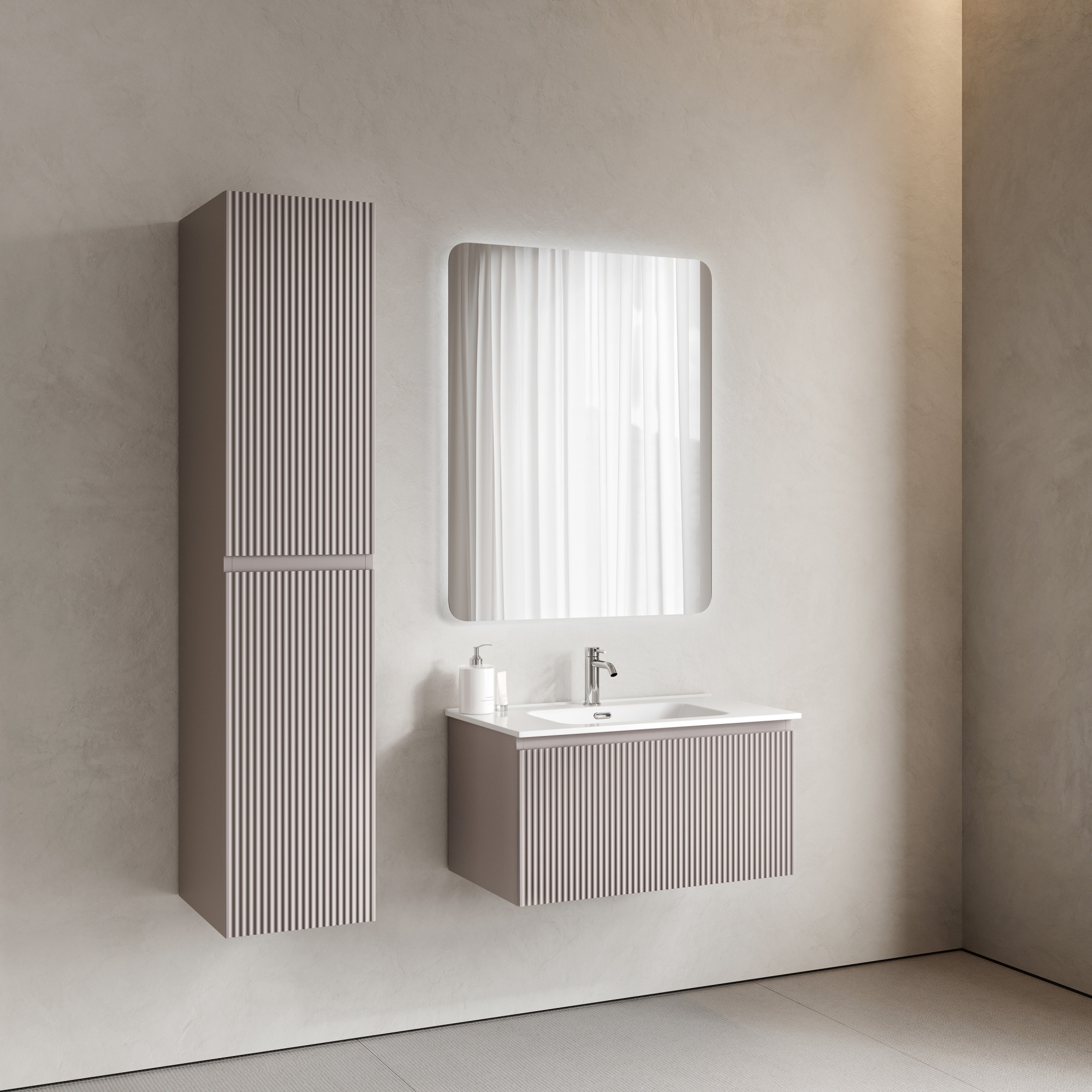 Тумба подвесная SANCOS Snob R 1.0 790х445х406, c одним ящиком оснащенным доводчиками, Doha Soft , арт.SNR1.080SM