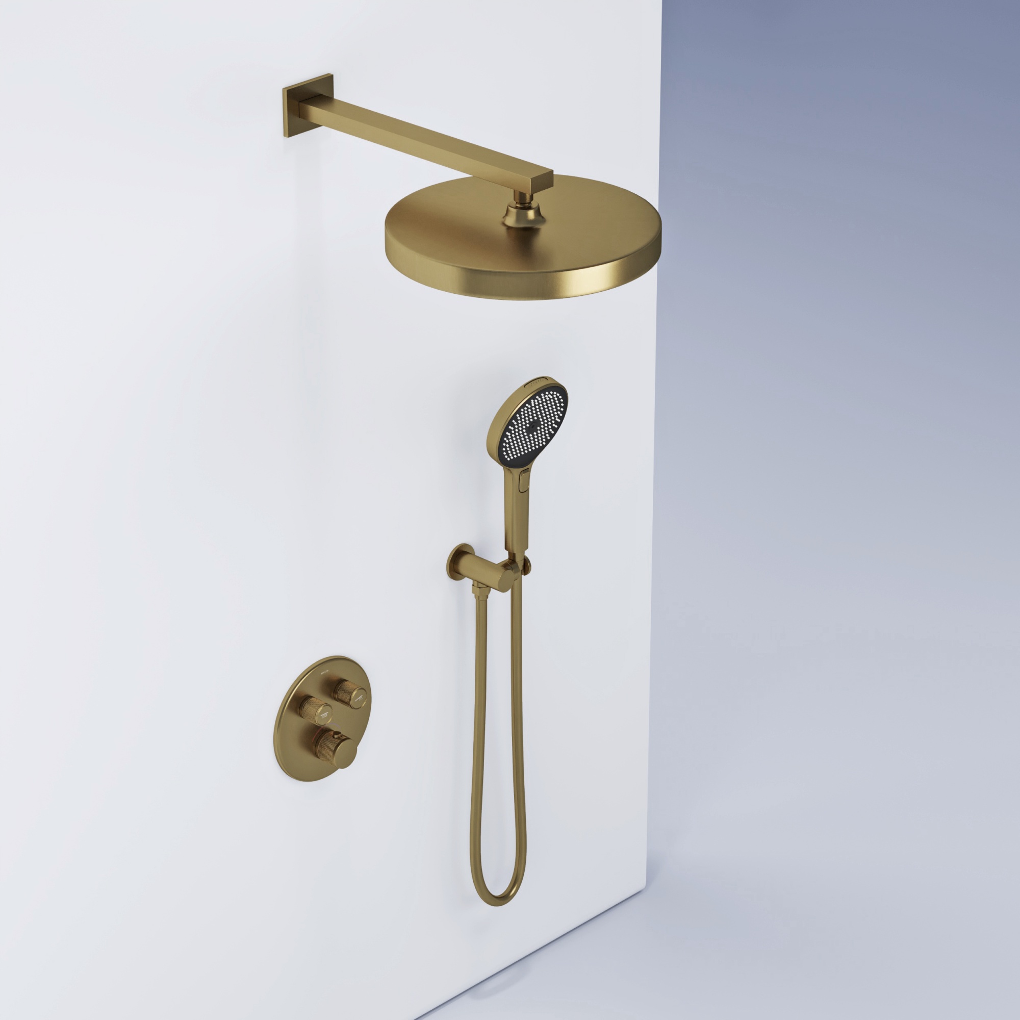 Душевой комплект sancos space встраиваемый c термостатическим смесителем, цвет золото брашированное , арт. sc3006bg Душевой комплект sancos space встраиваемый c термостатическим смесителем, цвет золото брашированное , арт. sc3006bg