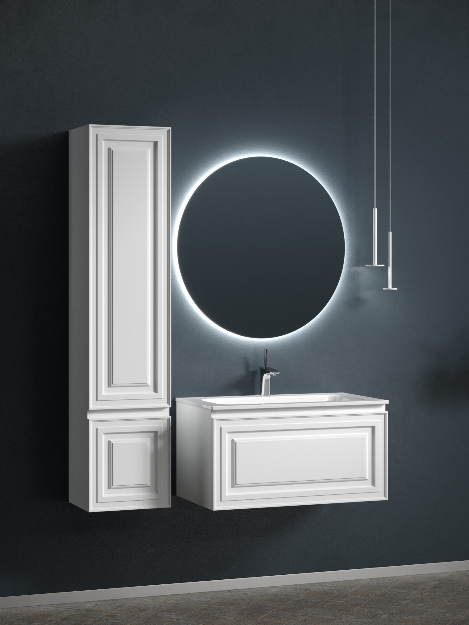 Тумба подвесная sancos very 790х445х406, c одним  ящиком оснащенным доводчиками, bianco , арт.vr80w