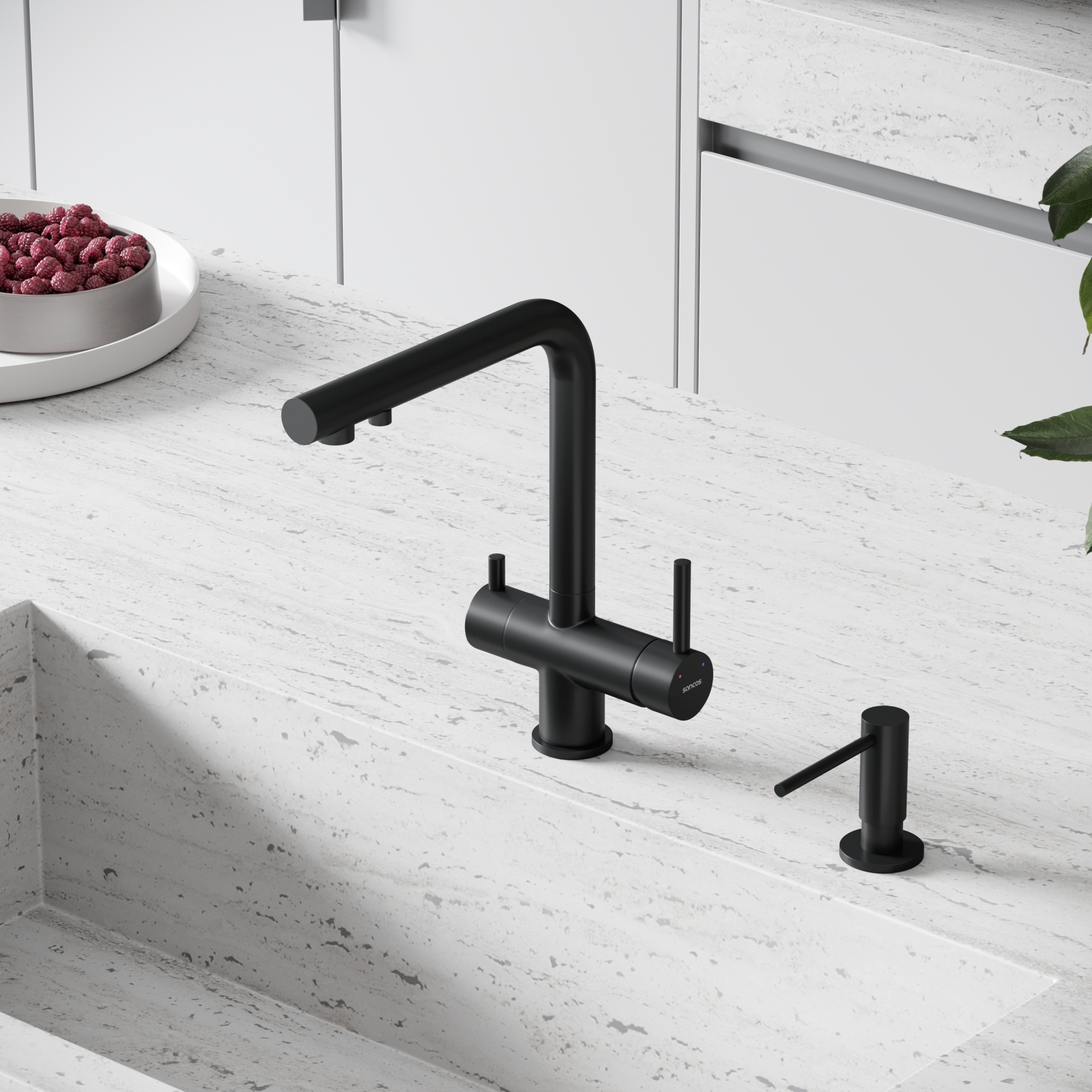 Смеситель для кухни SANCOS Foster с возможностью подключения фильтра для воды, цвет черный матовый, арт. SC4014MB