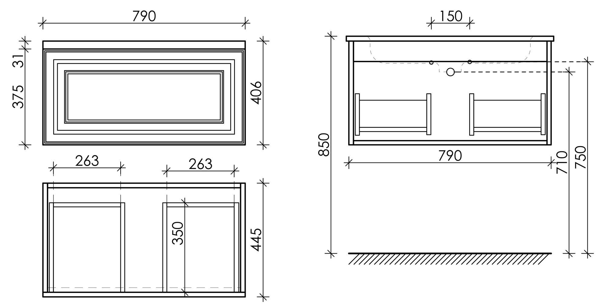 Тумба подвесная sancos very 790х445х406, c одним  ящиком оснащенным доводчиками, bianco , арт.vr80w