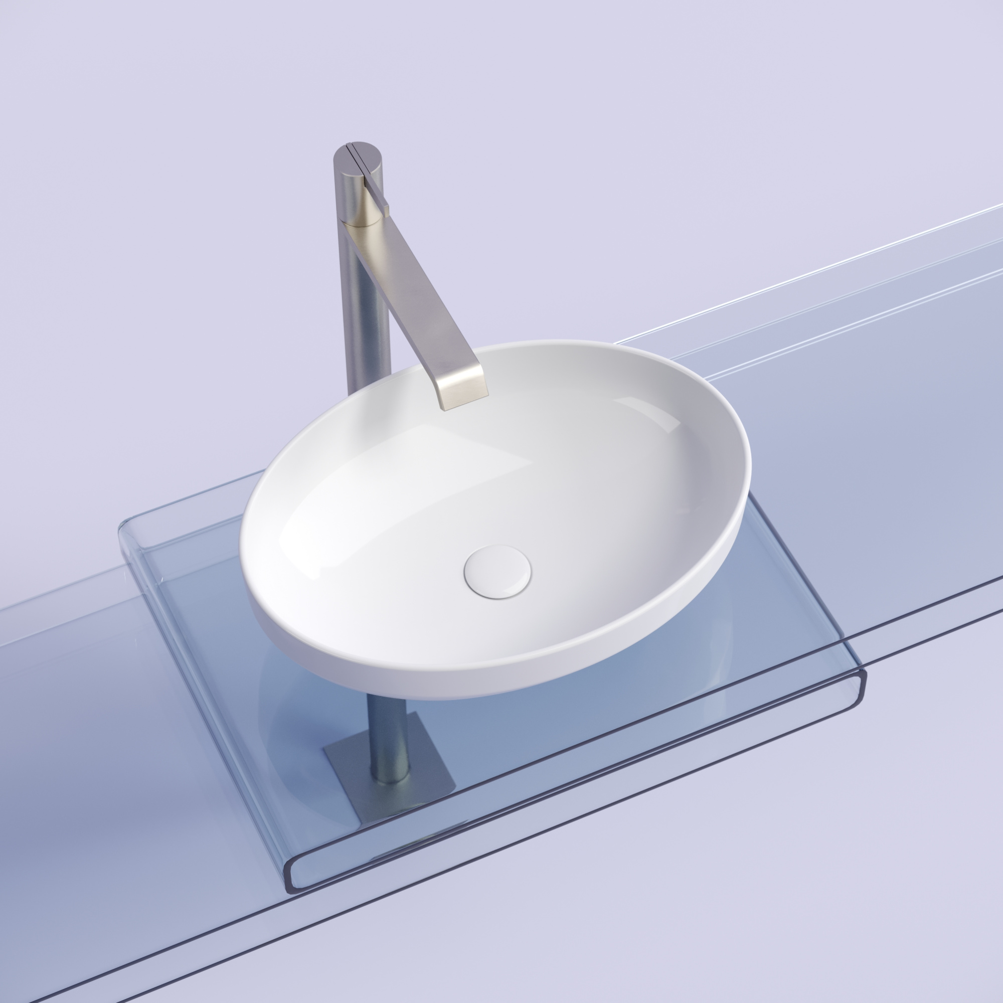 Умывальник чаша накладная овальная element 502x363x145мм