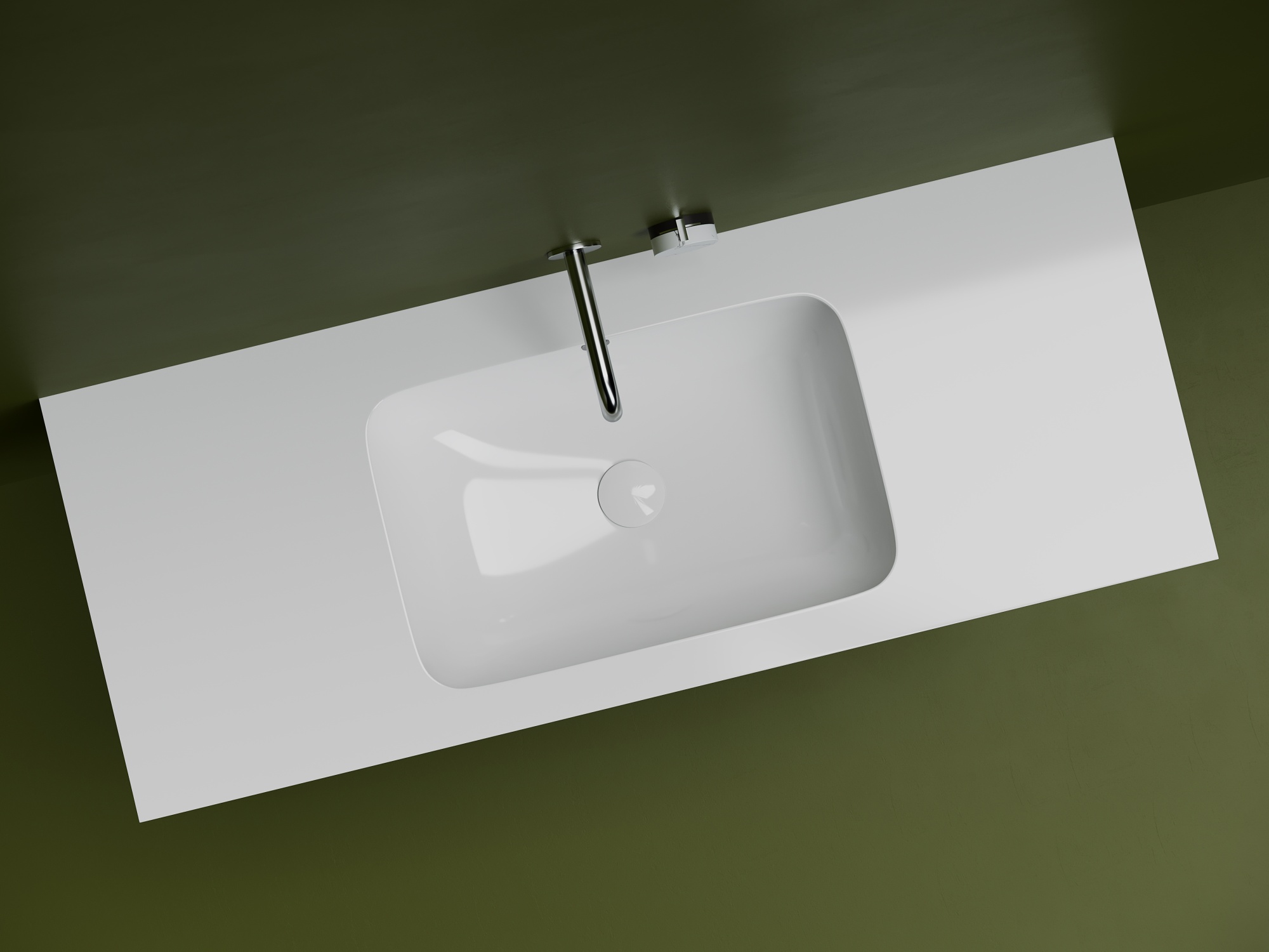 Раковина встраиваемая снизу 540x360x190 с отверстием слива перелива цвет белый cn7018