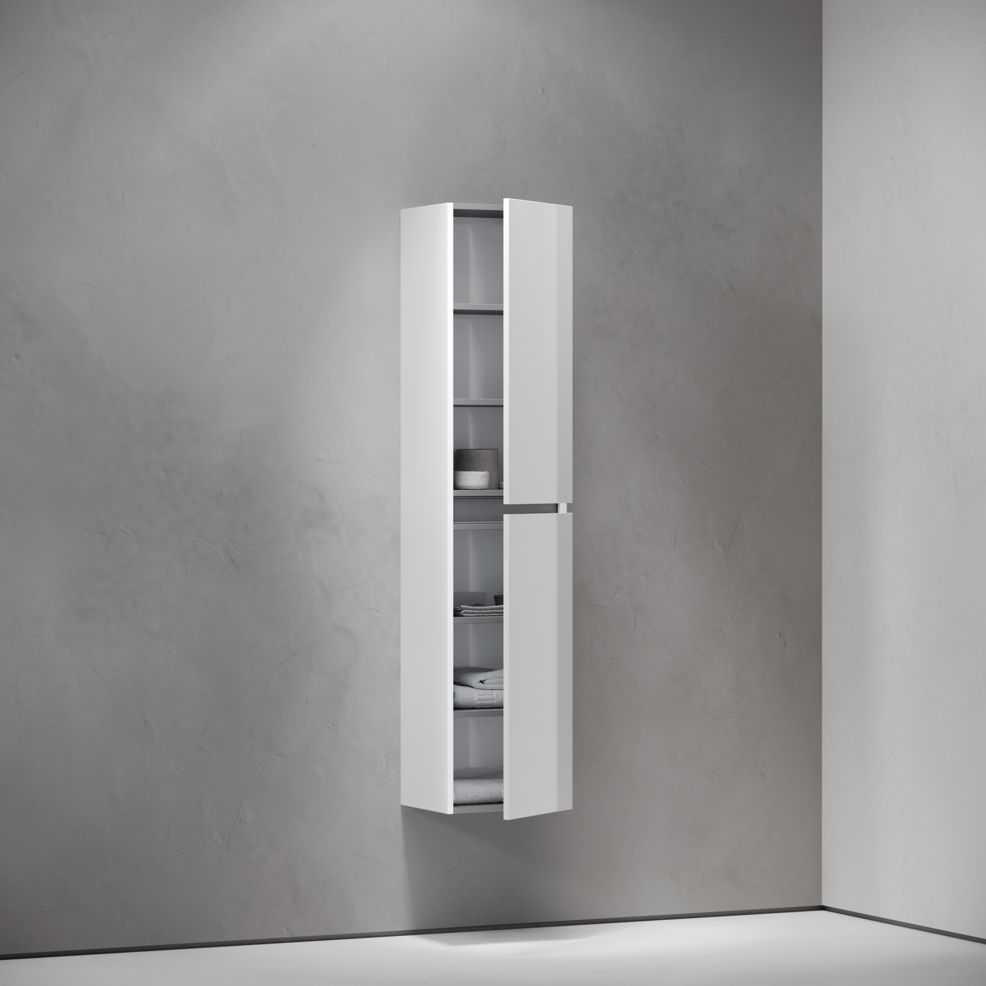 Шкаф-пенал sancos urban подвесной белый глянец, 350х300х1600 мм, арт. pur35w