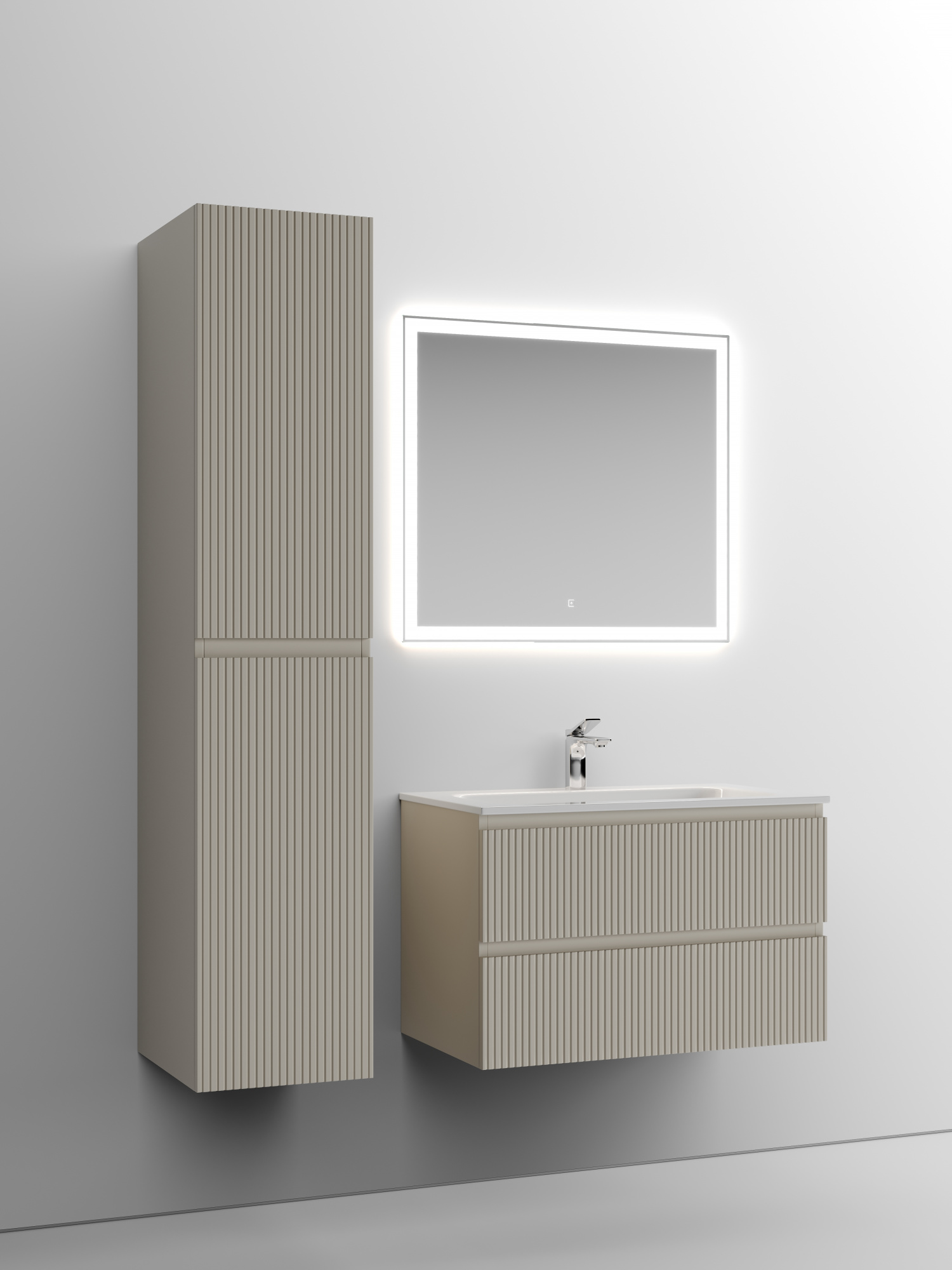 Тумба подвесная sancos snob t 790х445х500, c двумя ящиками оснащенными доводчиками, beige soft , арт.snt80ce