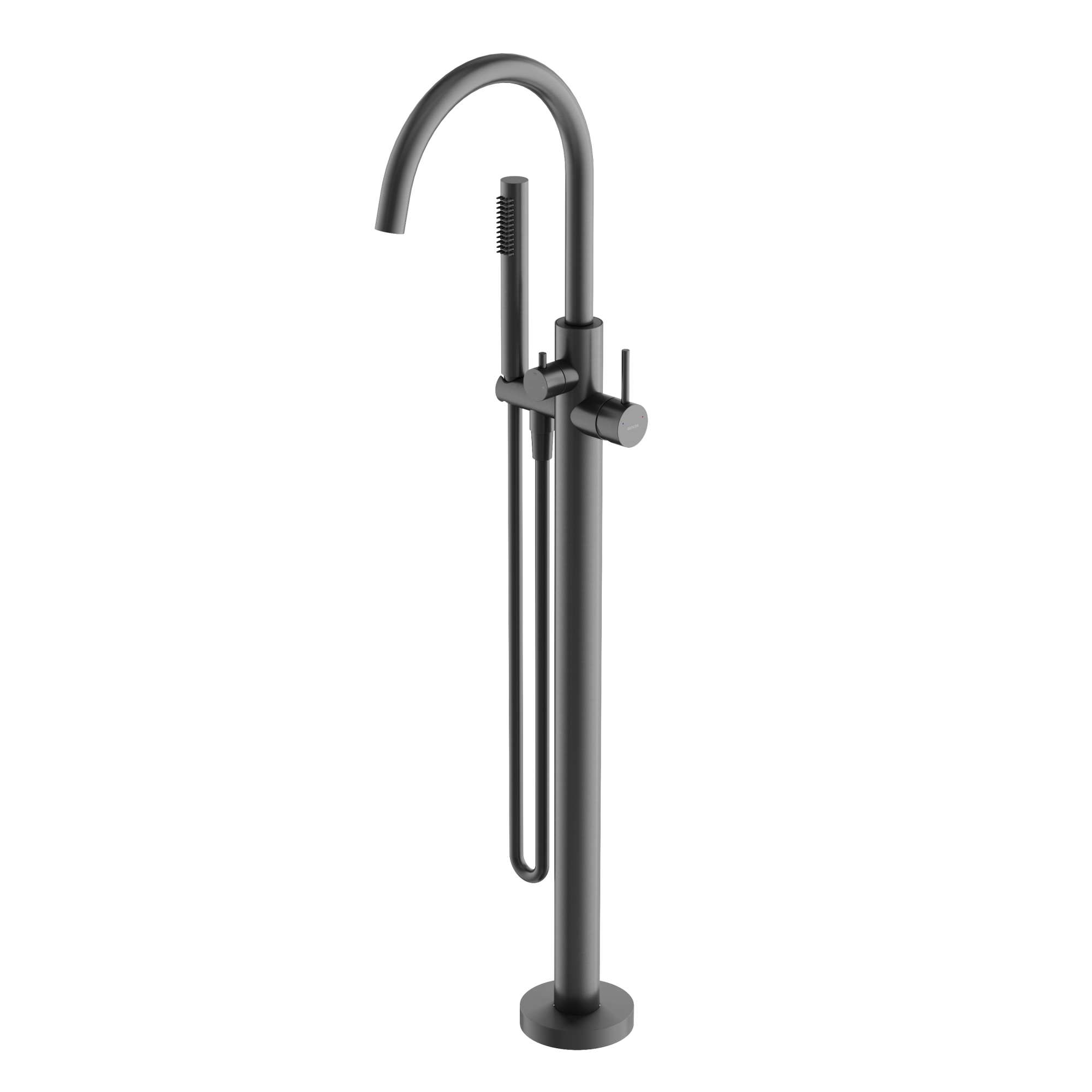 Смеситель для ванны напольный sancos etna, вороненая сталь, арт. sc9009gg