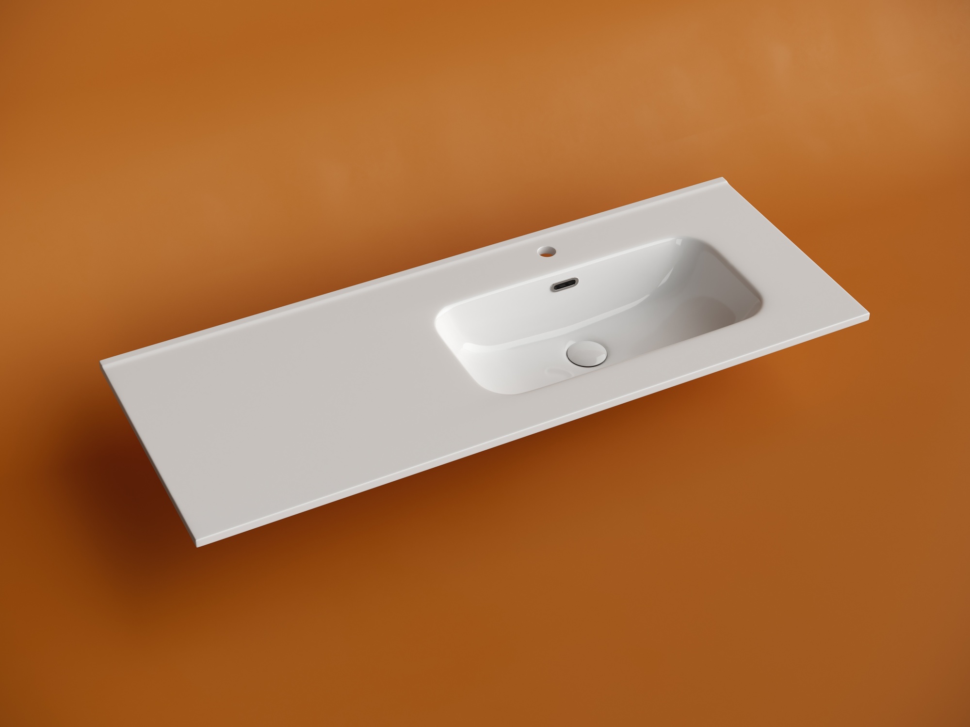 Раковина накладная мебельная element чаша справа с отверстием под смеситель 1210x465x180 мм цвет белый cn7006r