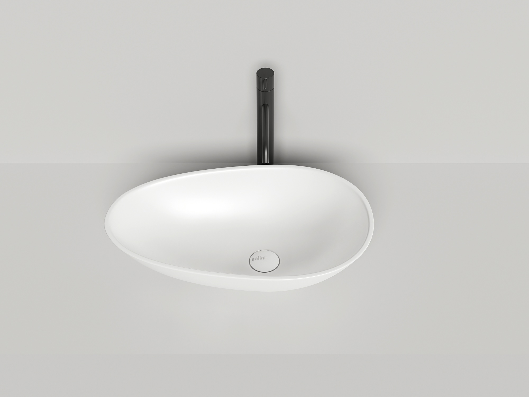 Раковина накладная paola глянцевая s-sense 580x345x140 белый salini