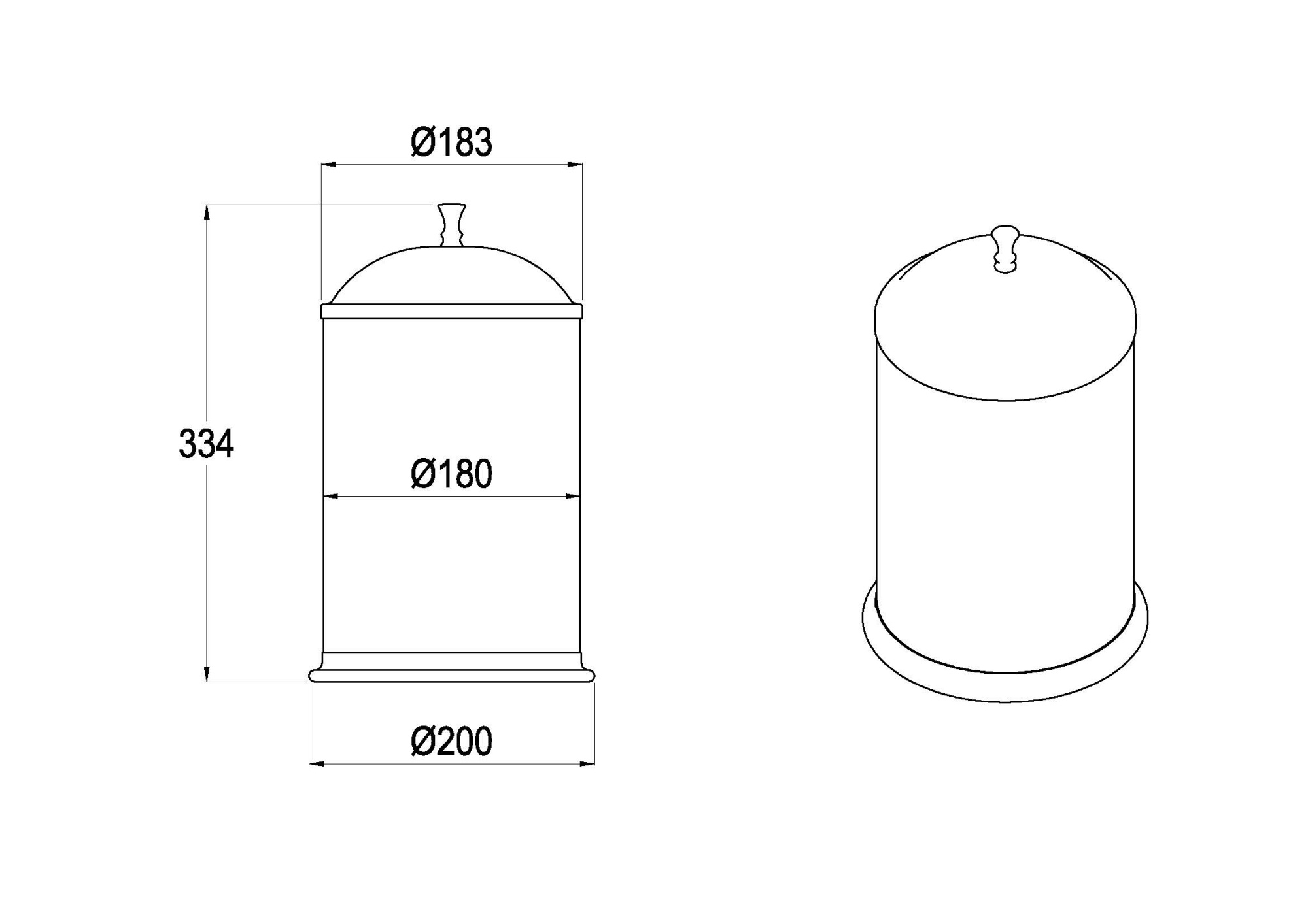 Ведро для мусора, классика Matt Gold