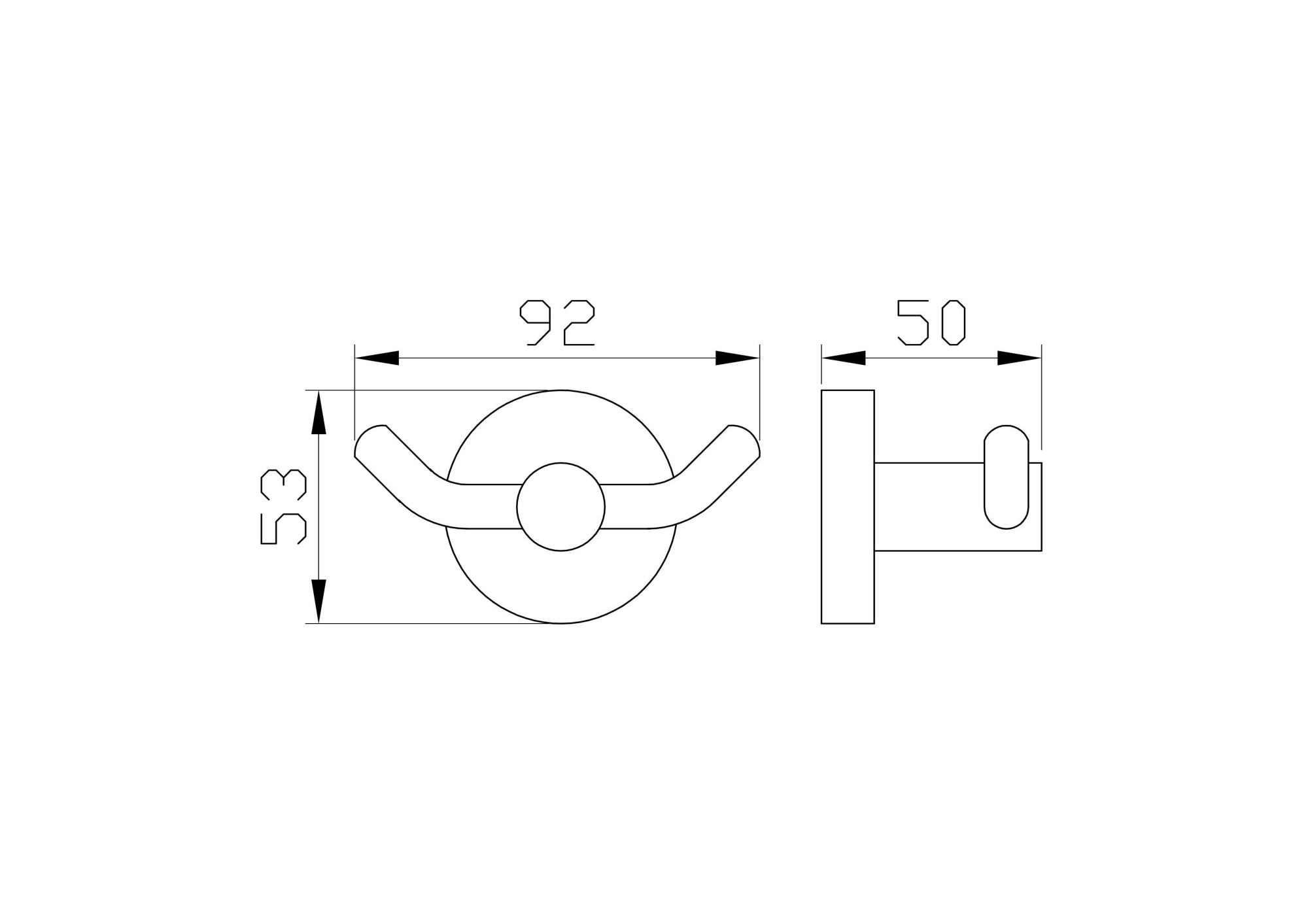 Двойной крючок для ванной wonzon & woghand easy, хром (ww-8125)