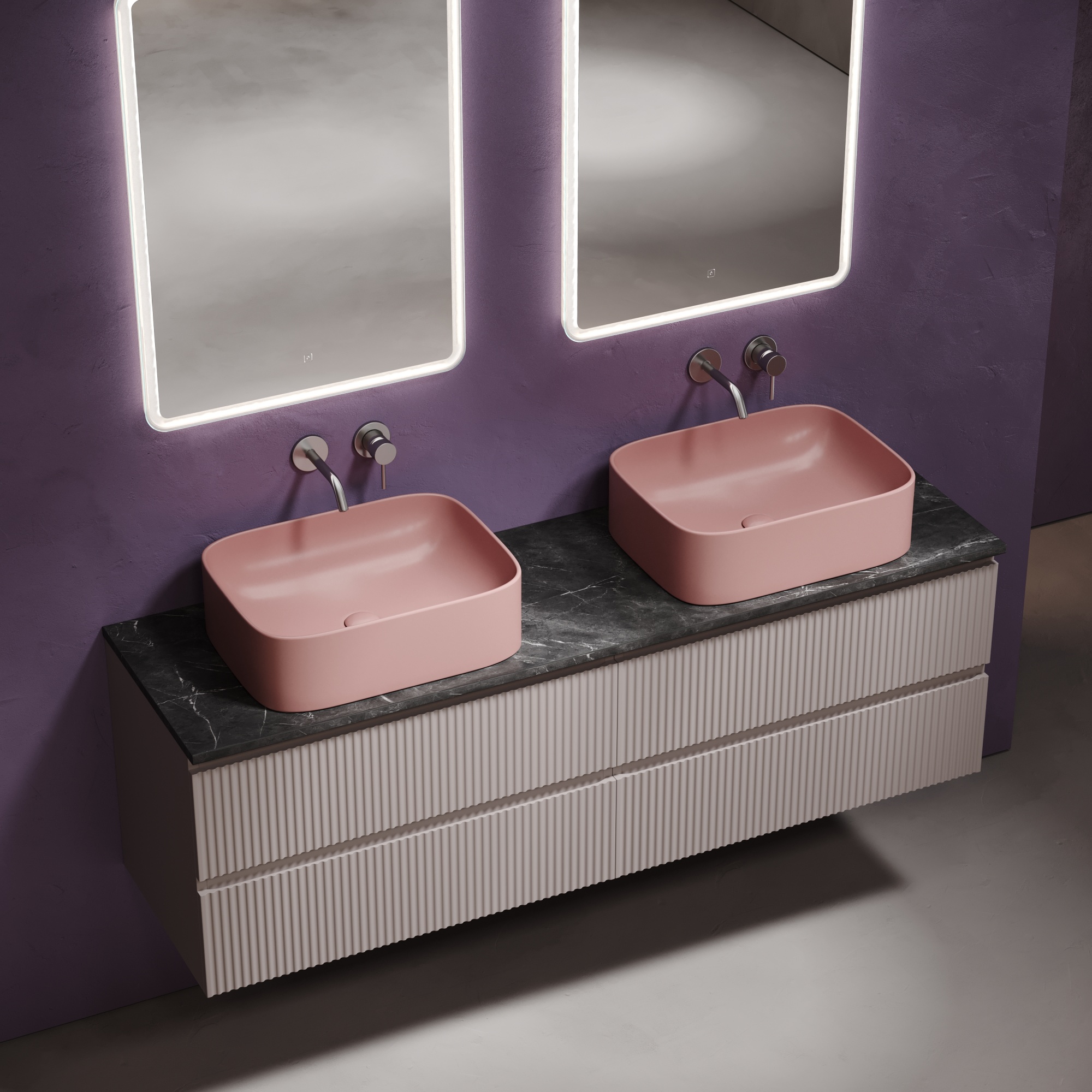 Столешница для ванной комнаты из керамогранита sancos black sky 1600х460 без отверстия под смеситель, арт.tt160a1