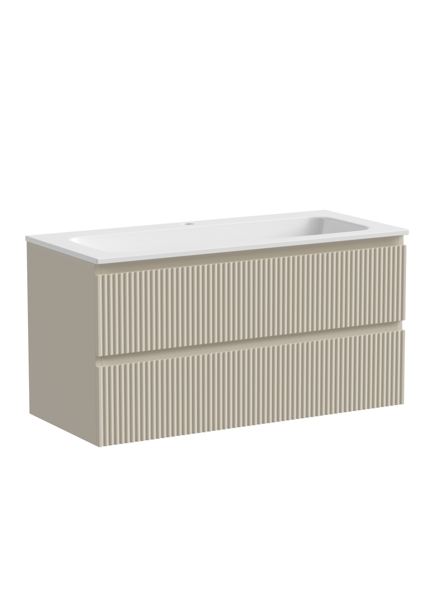 Тумба подвесная sancos snob r 995х445х500, c двумя ящиками оснащенными доводчиками, beige soft , арт.snr100ce