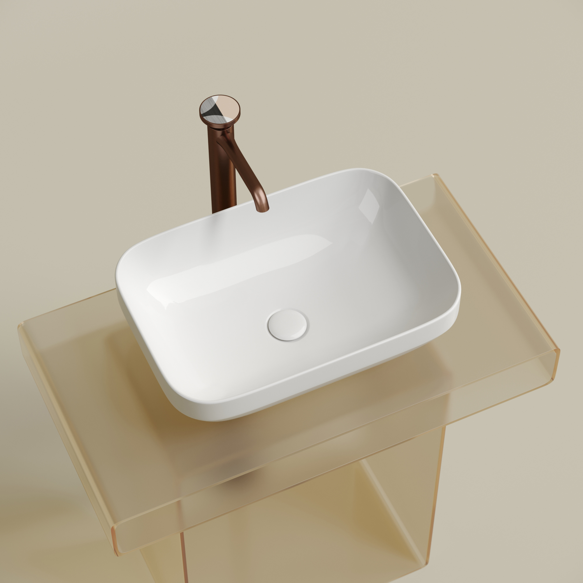 Умывальник чаша накладная прямоугольная element 500x359x145мм