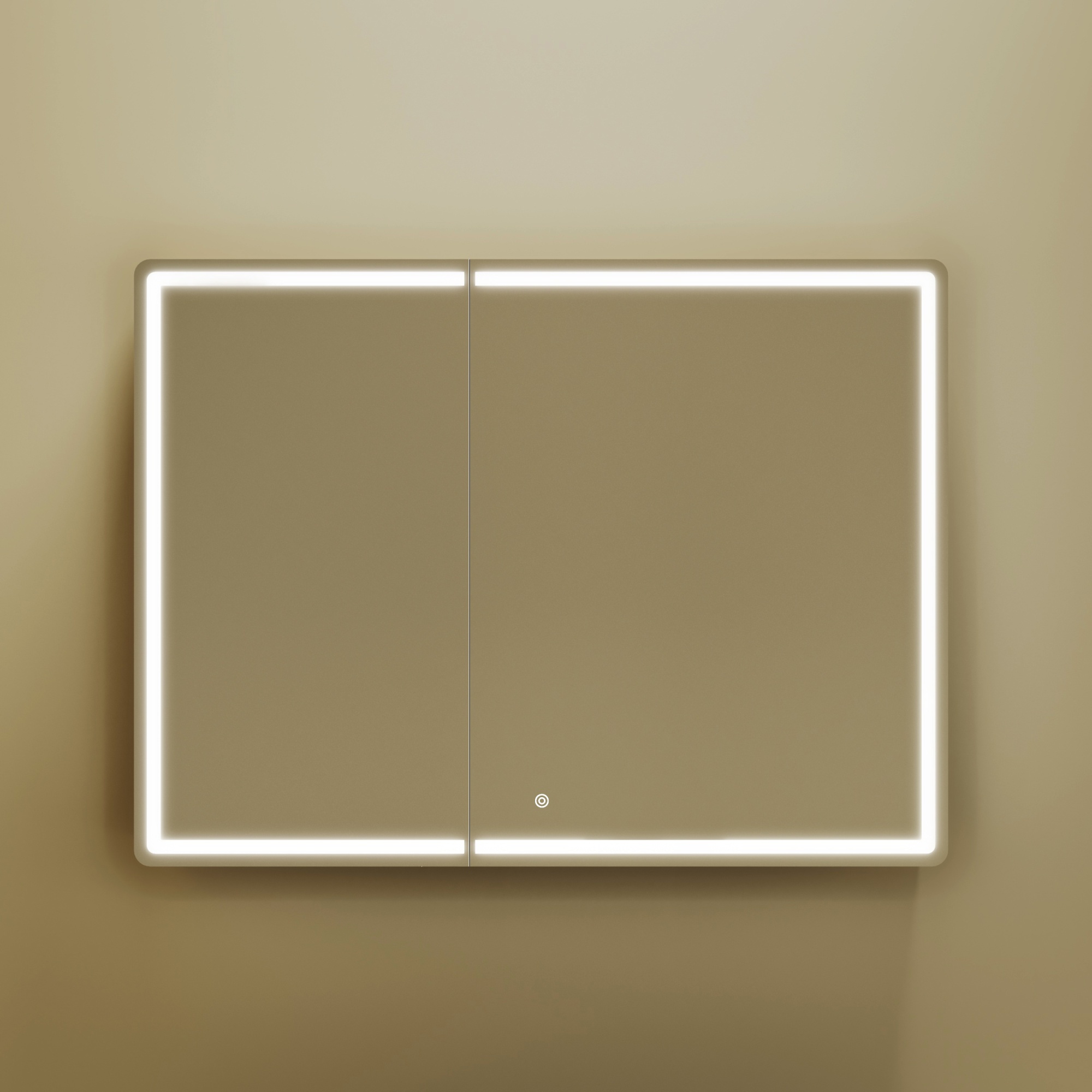 Зеркальный шкаф для ванной комнаты sancos mirror 990x150х740 мм, с led подсветкой, цвет дуб чарльстон, арт. mi100ech