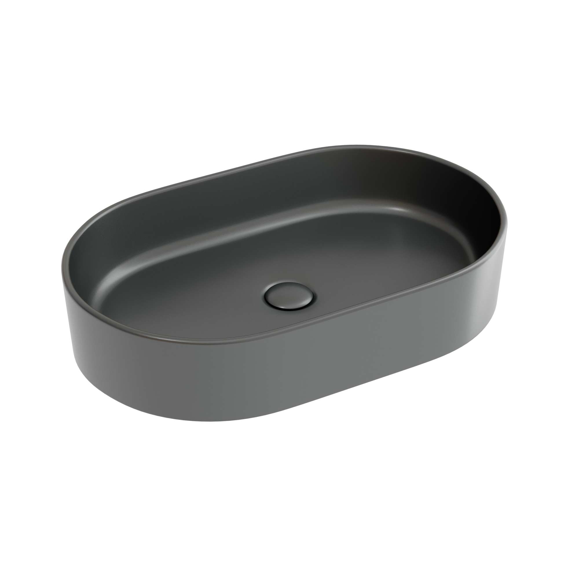 Умывальник чаша накладная овальная (цвет темный антрацит матовый) element 608x385x122мм