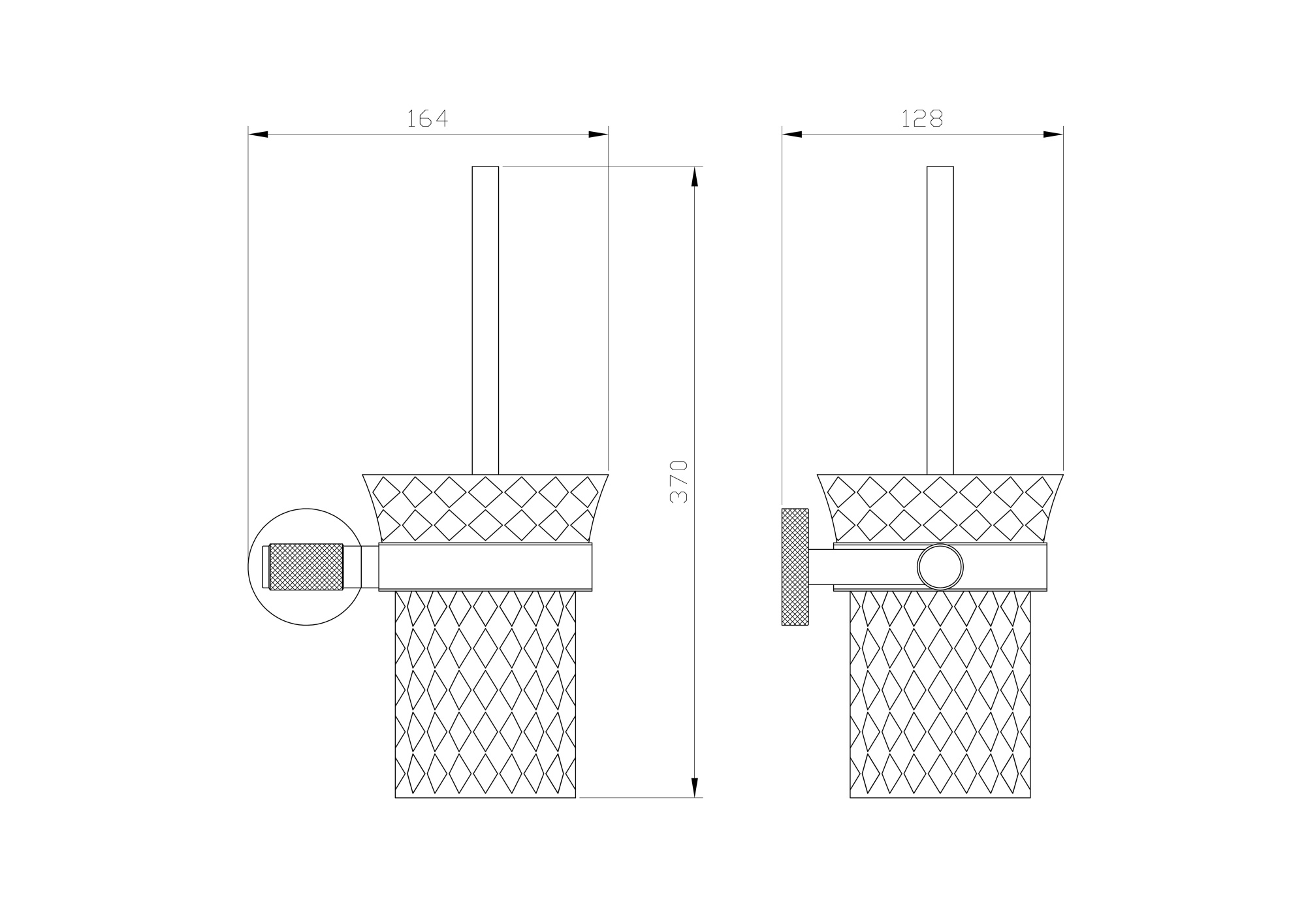 Туалетный ершик в комплекте wonzon & woghand majestic, черный/золото (ww-9229)