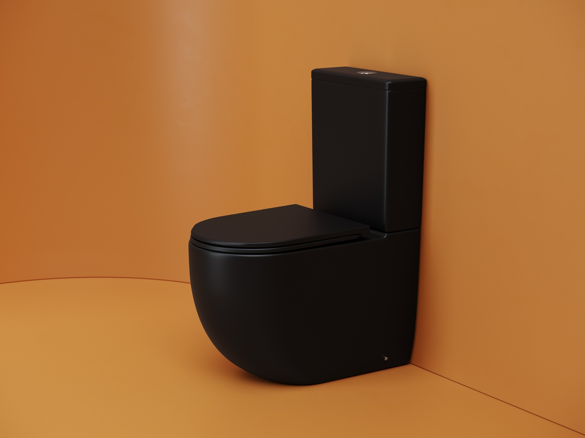 Напольный пристенный унитаз metropol смыв торнадо черный матовый cn4001tmb