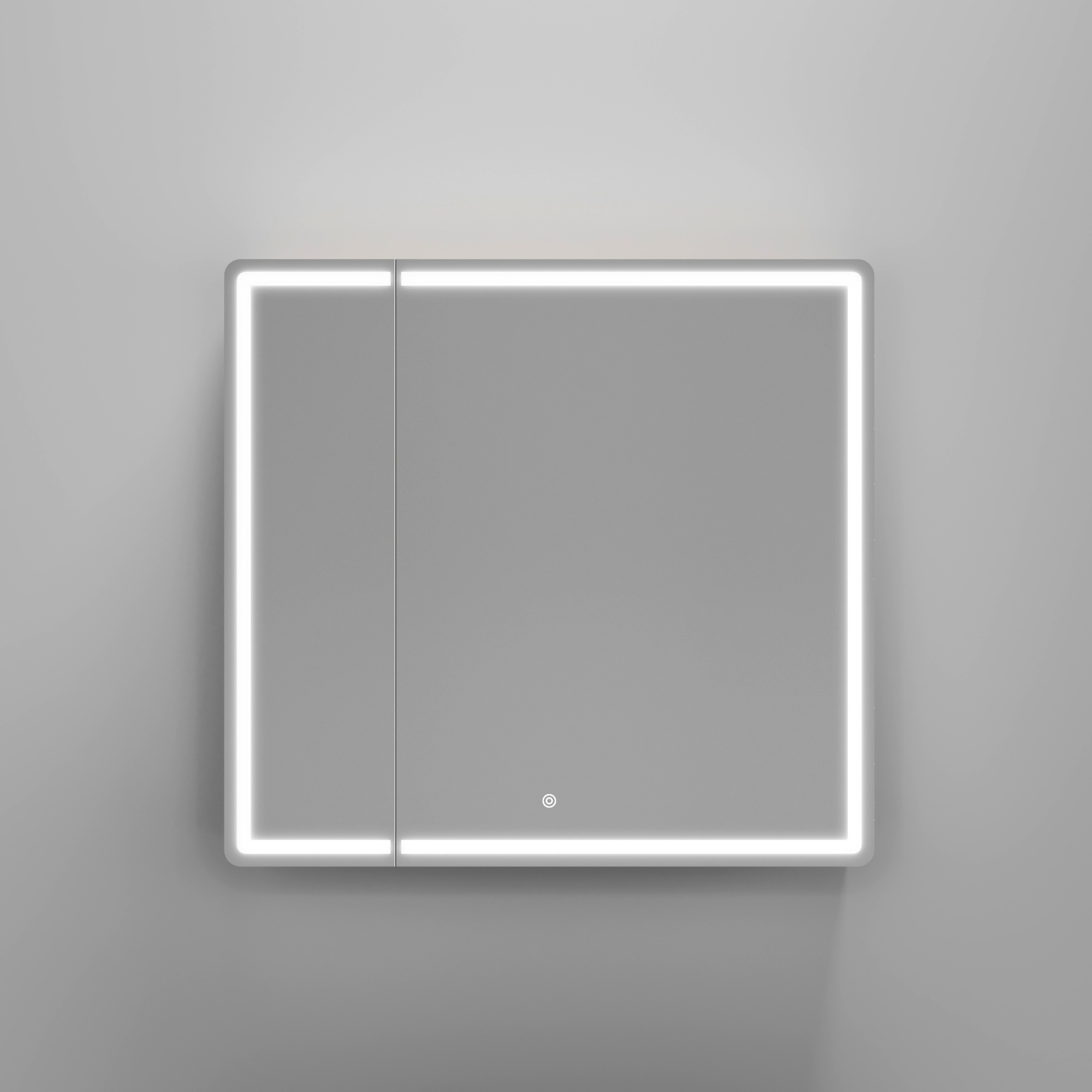 Зеркальный шкаф для ванной комнаты sancos mirror 790x150х740 мм, с led подсветкой, цвет дуб галифакс натуральный, арт. mi80eg