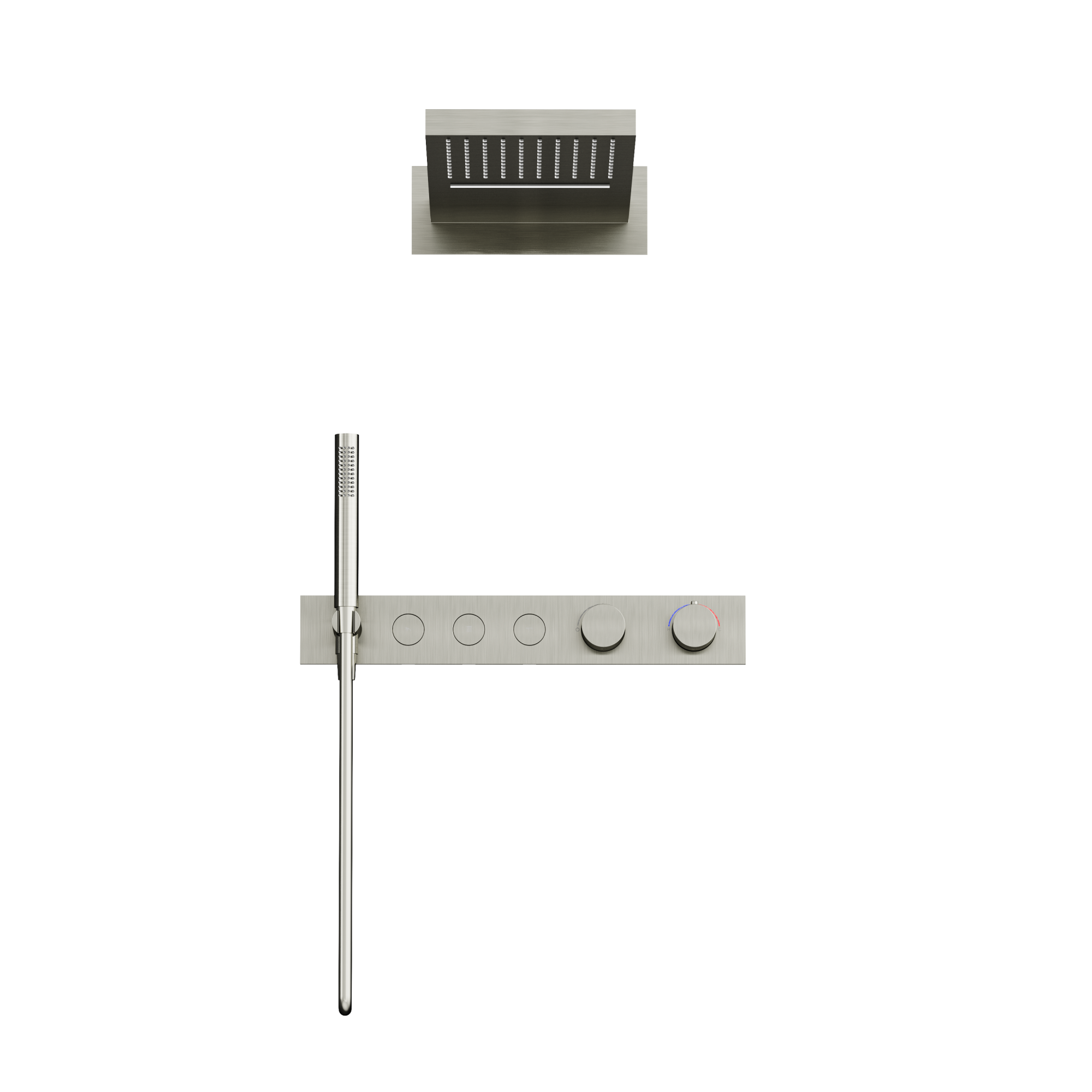 Душевой комплект с термостатом SANCOS Linn, с внутренней частью, брашированный никель, PVD покрытие, арт. SC9023BN Душевой комплект с термостатом SANCOS Linn, с внутренней частью, брашированный никель, PVD покрытие, арт. SC9023BN