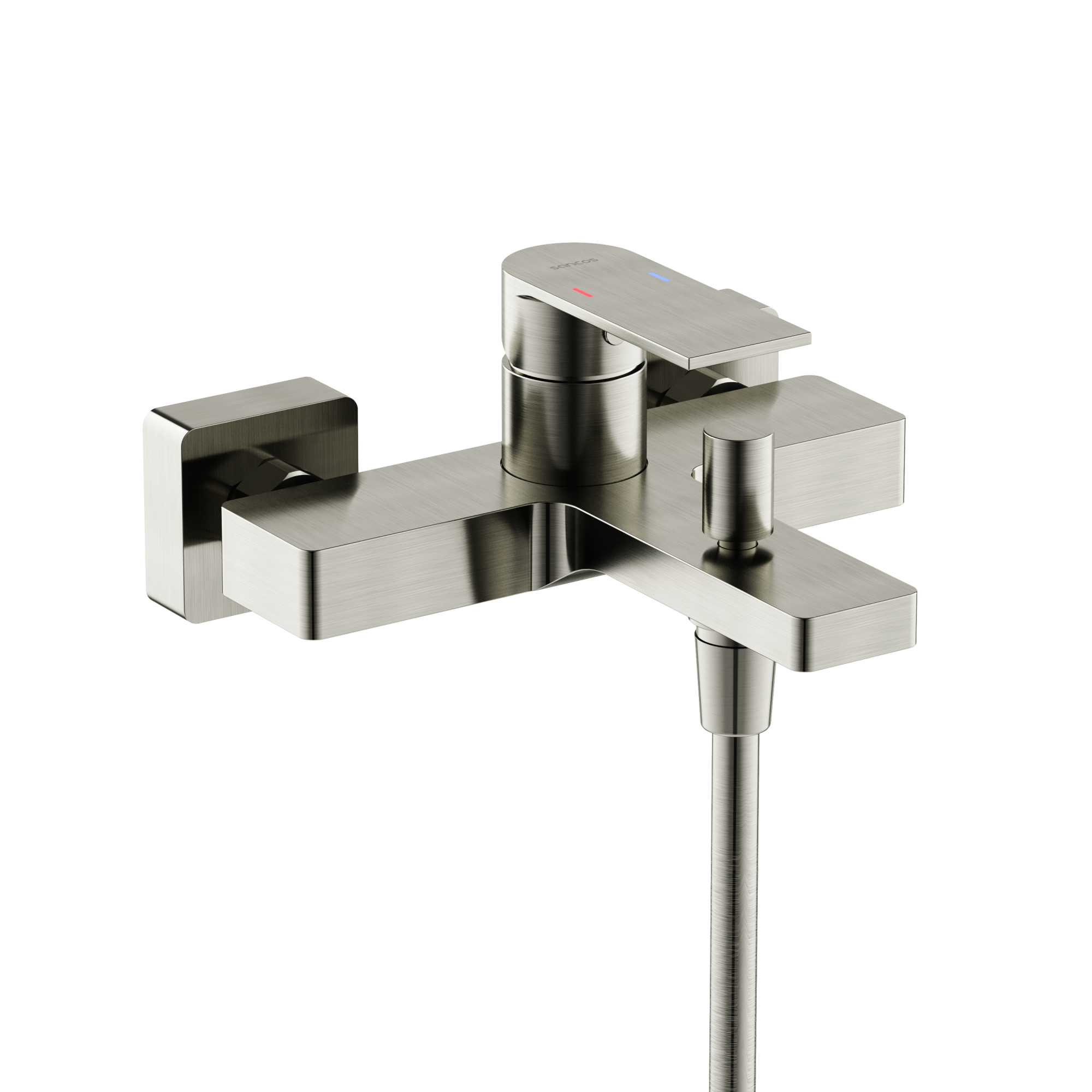 Смеситель для ванны и душа SANCOS Studio, брашированный никель, PVD покрытие,  арт. SC9018BN