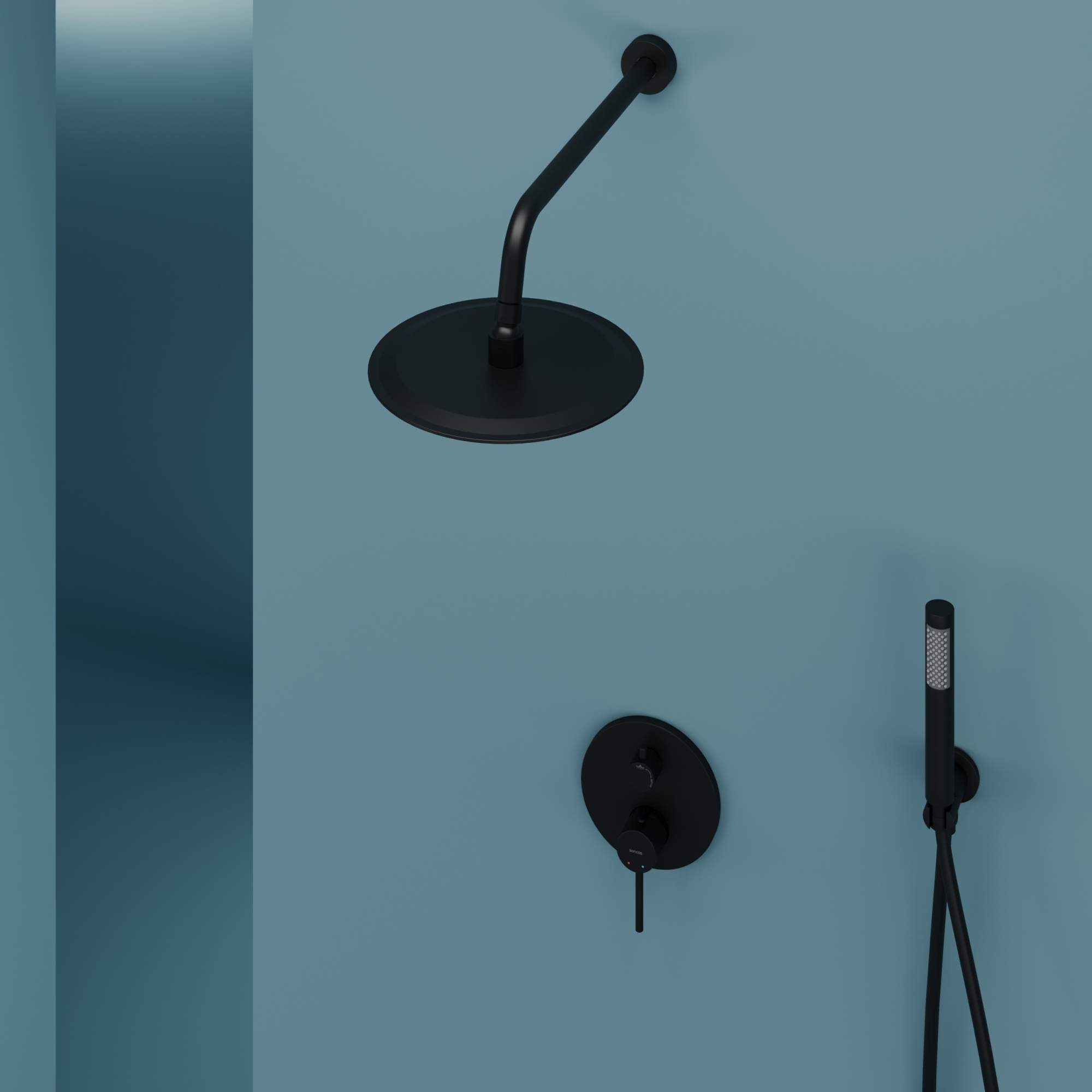 Душевой комплект sancos select встраиваемый для душа, цвет черный матовый, арт. sc3003mb Душевой комплект sancos select встраиваемый для душа, цвет черный матовый, арт. sc3003mb