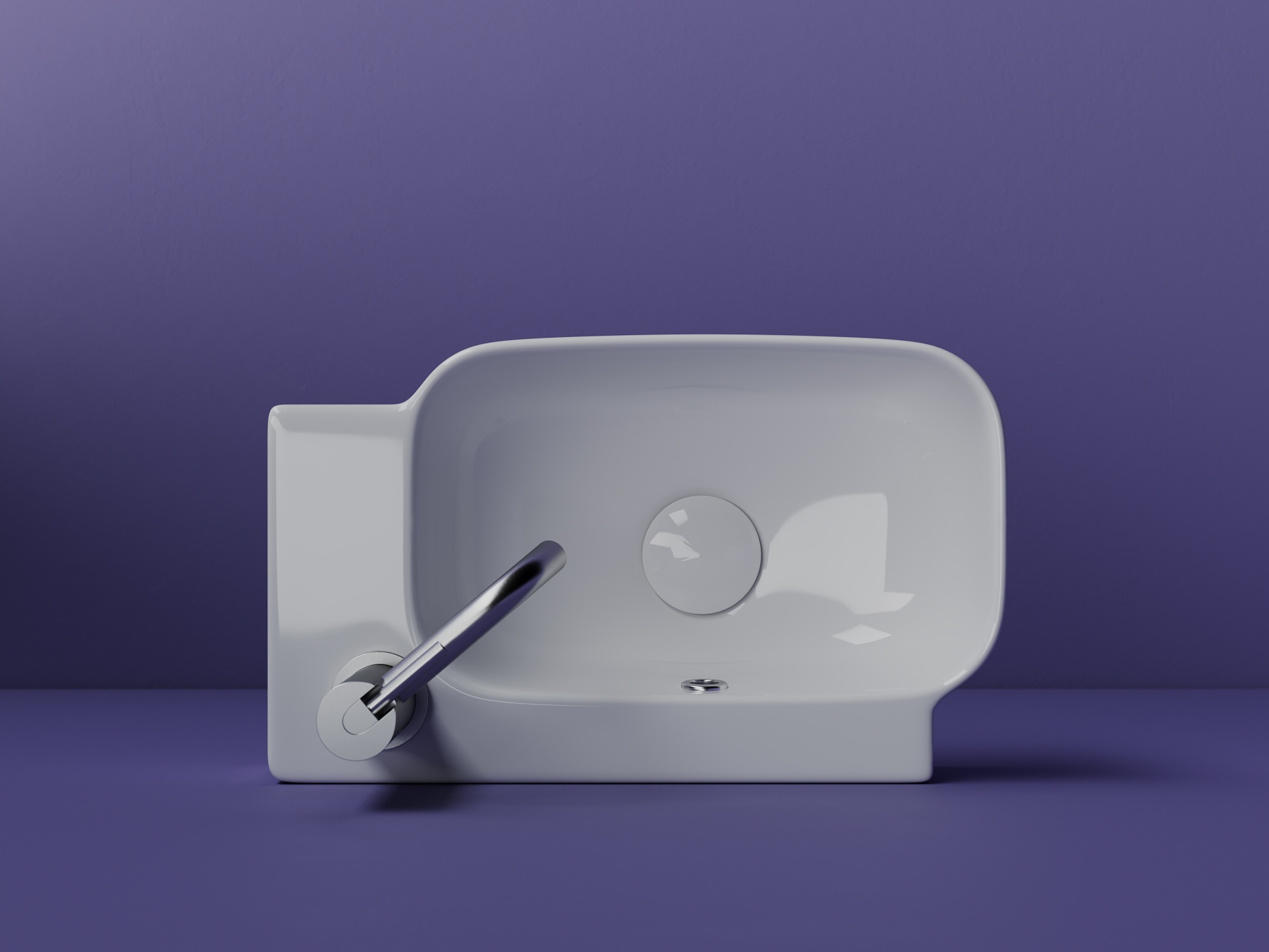 Рукомойник подвесной прямоугольный 403x249x140, с отверстием под смеситель (чаша слева, отверстие под смеситель справа), цвет белый