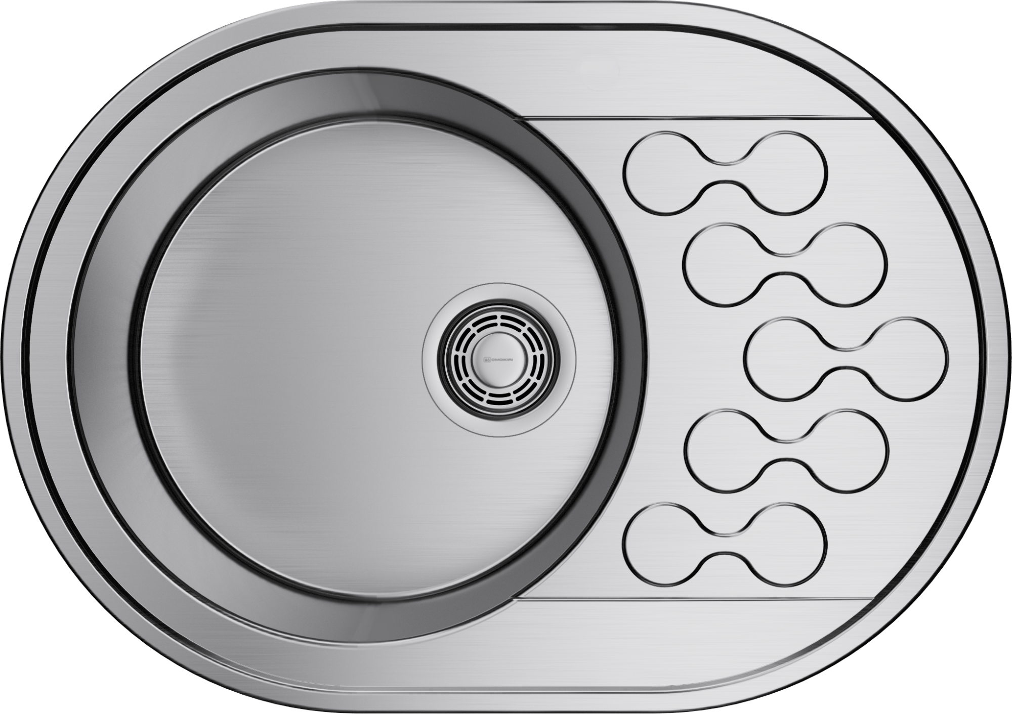 Кухонная мойка omoikiri kasumigaura 65-in нерж. сталь/нержавеющая сталь 650 x 460 x 180