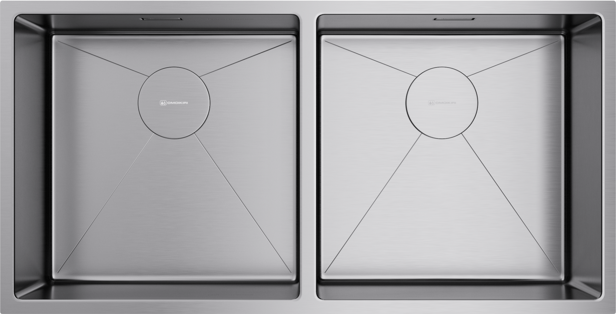 Кухонная мойка omoikiri taki 86-2-u/if-in нерж. сталь/нержавеющая сталь 865 x 440 x 200